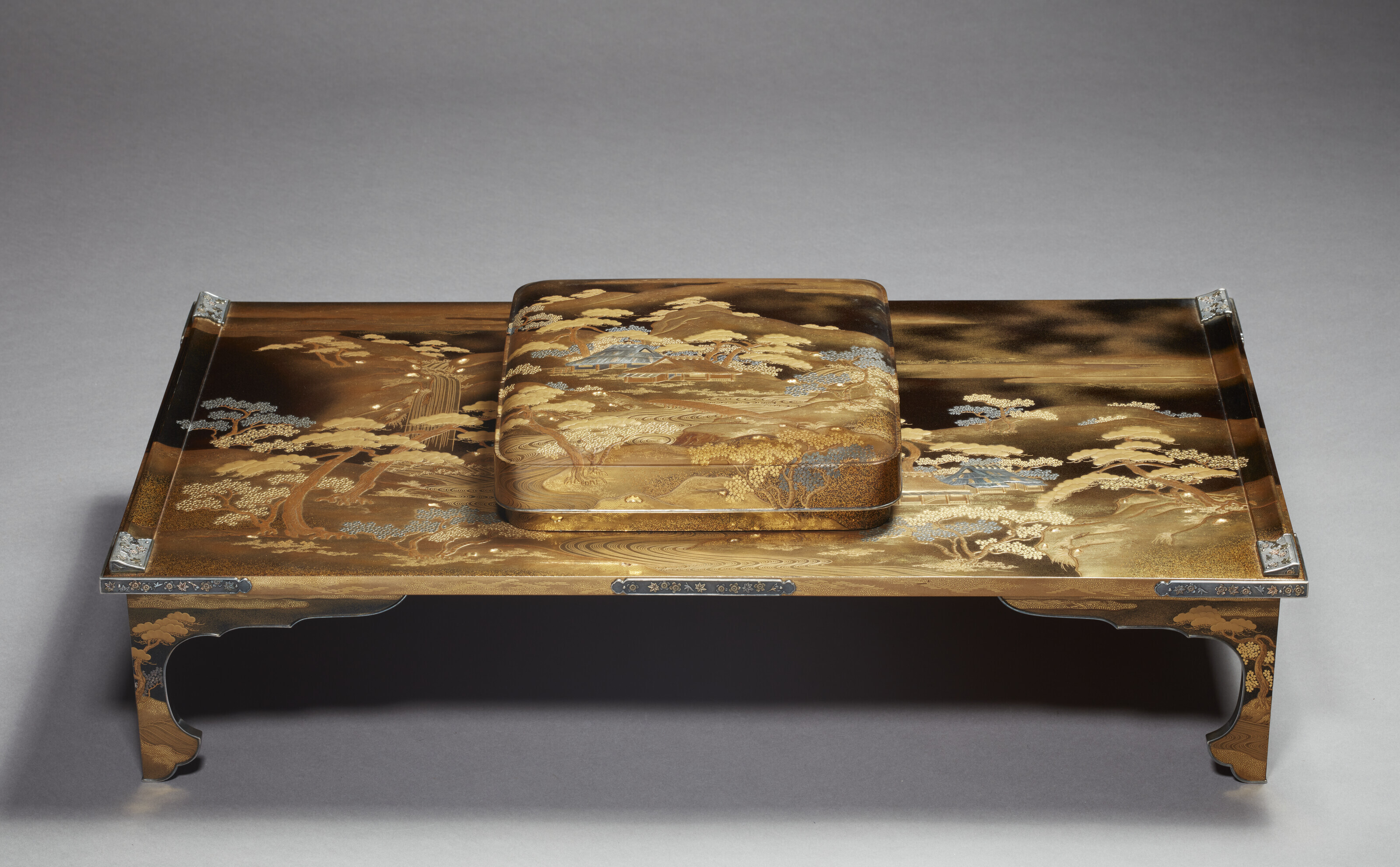 A LACQUER WRITING BOX (SUZURIBAKO) AND MATCHING WRITING