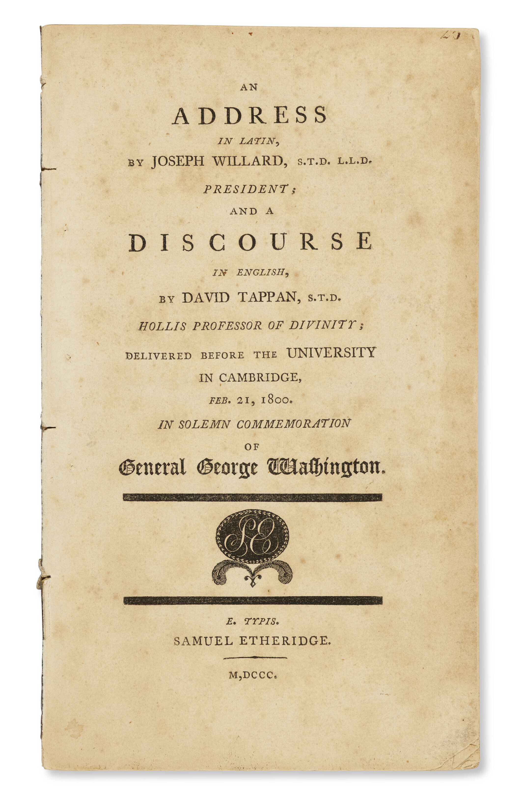 Eulogies for George Washington, Various, 1800