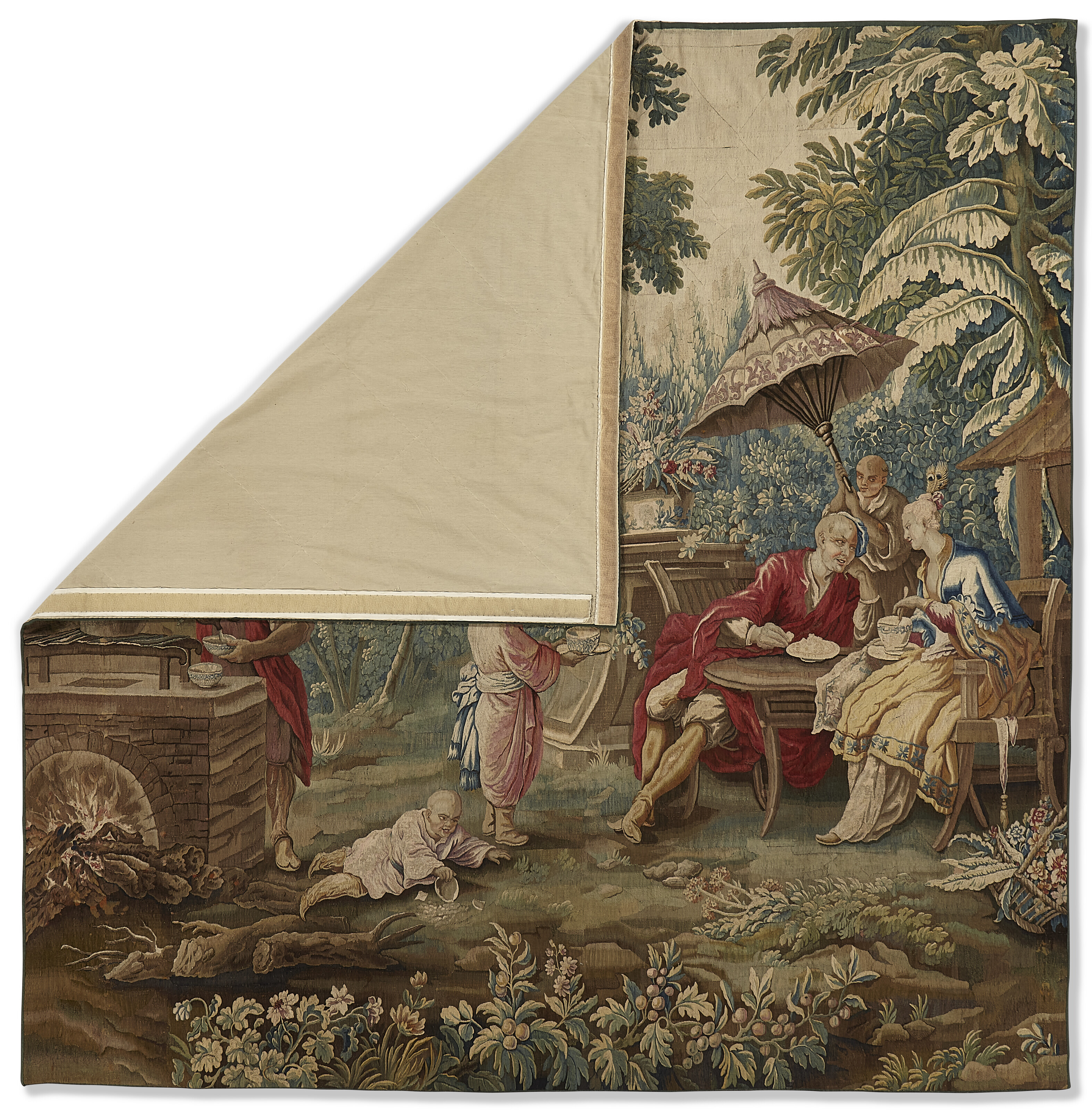 AN AUBUSSON CHINOISERIE TAPESTRY, CIRCA 1755-1770, AFTER DESIGNS