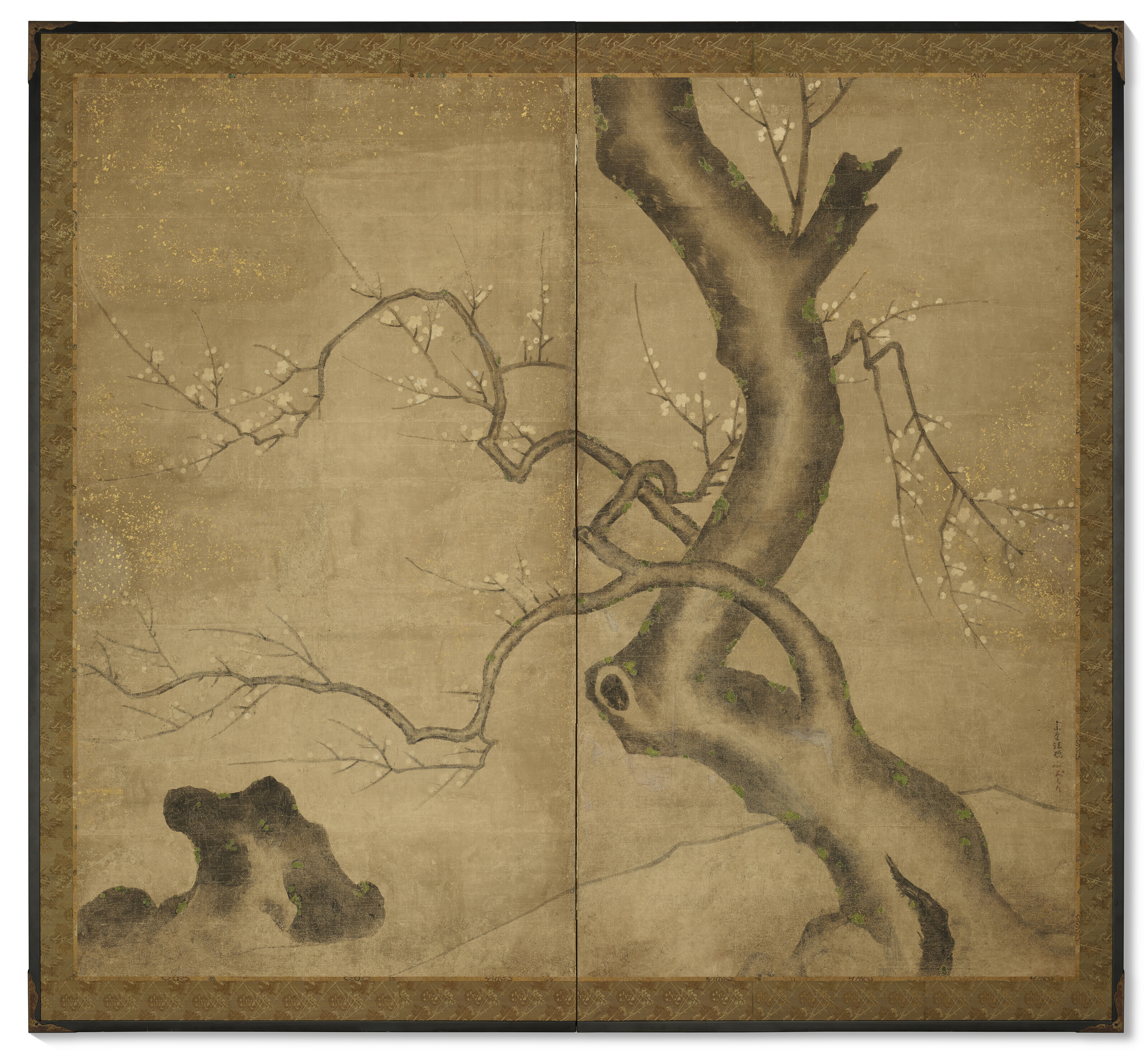 Japanese Edo Period Two-Panel Screen