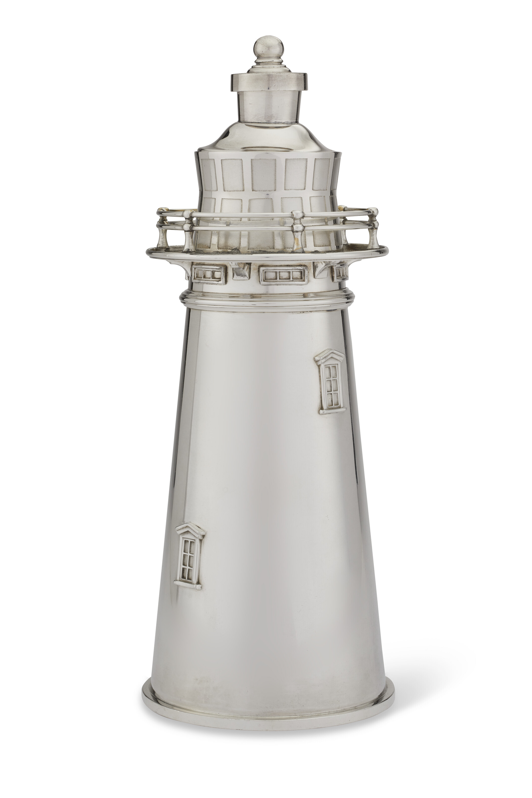 A GERMAN SILVER-PLATED 'ZEPPELIN' COCKTAIL SHAKER, DESIGNED BY