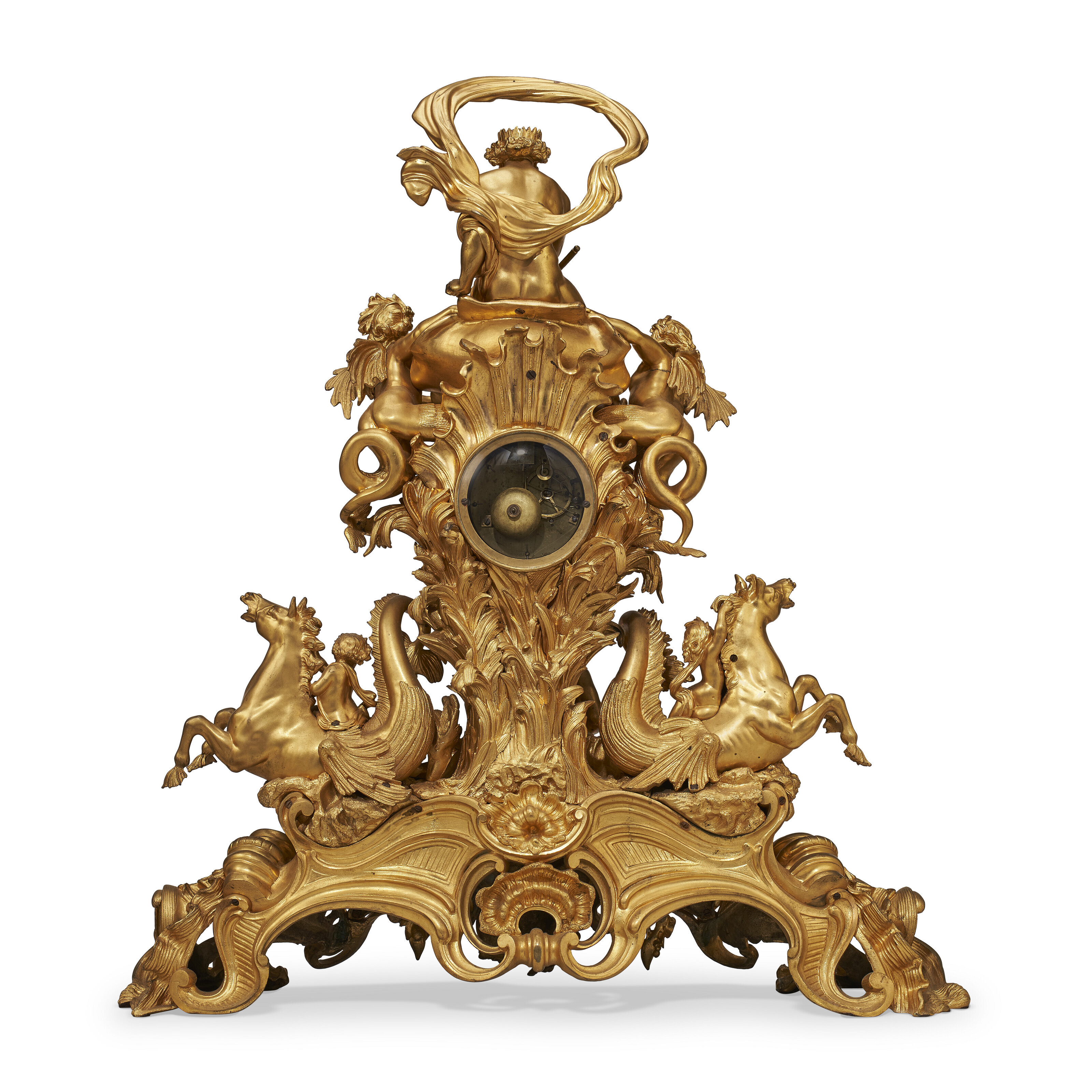 A LARGE NAPOLEON III ORMOLU MANTEL CLOCK, CAST BY HENRI PICARD