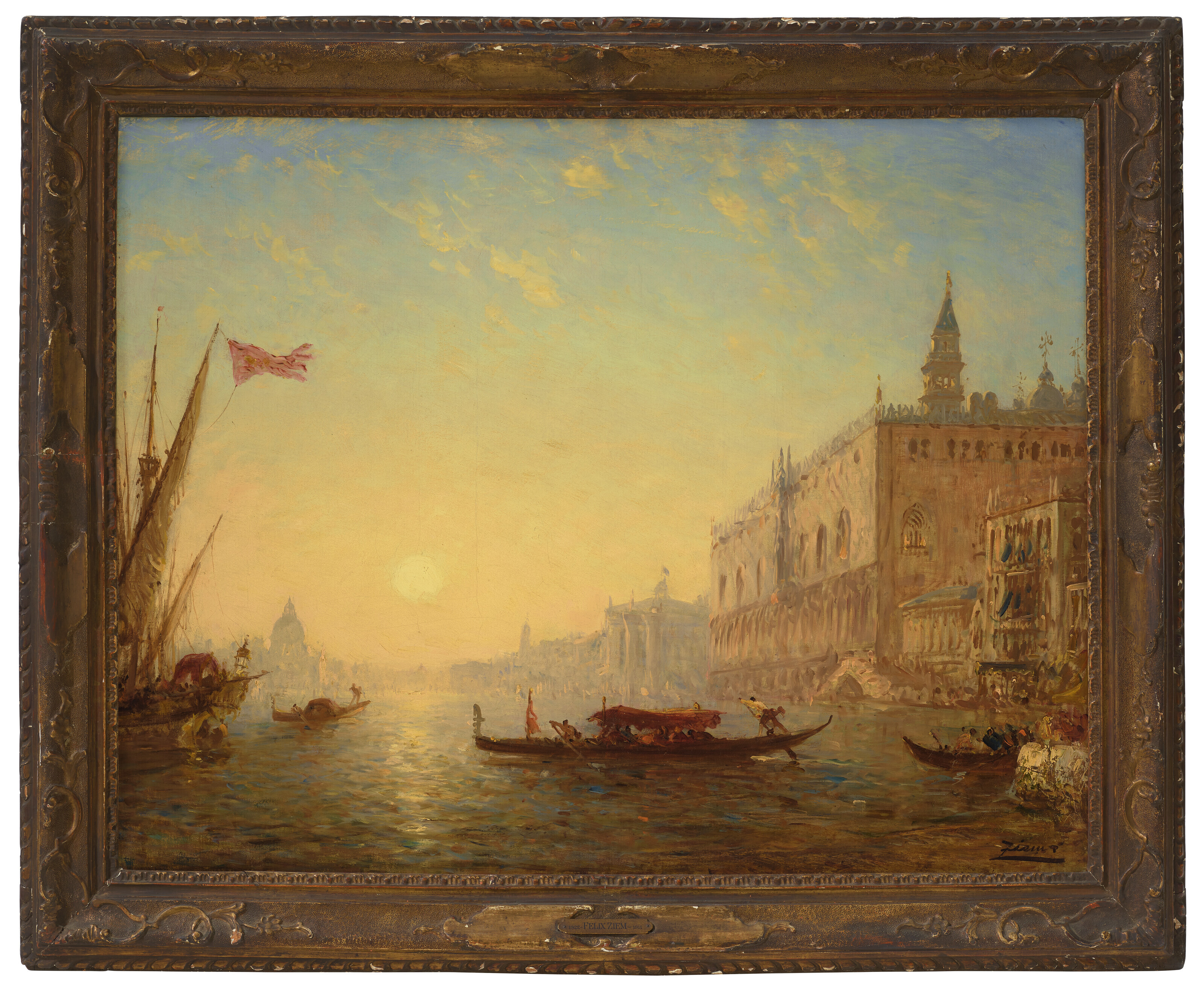 FÉLIX ZIEM (FRENCH, 1821-1911), Le bassin, vu du quai des