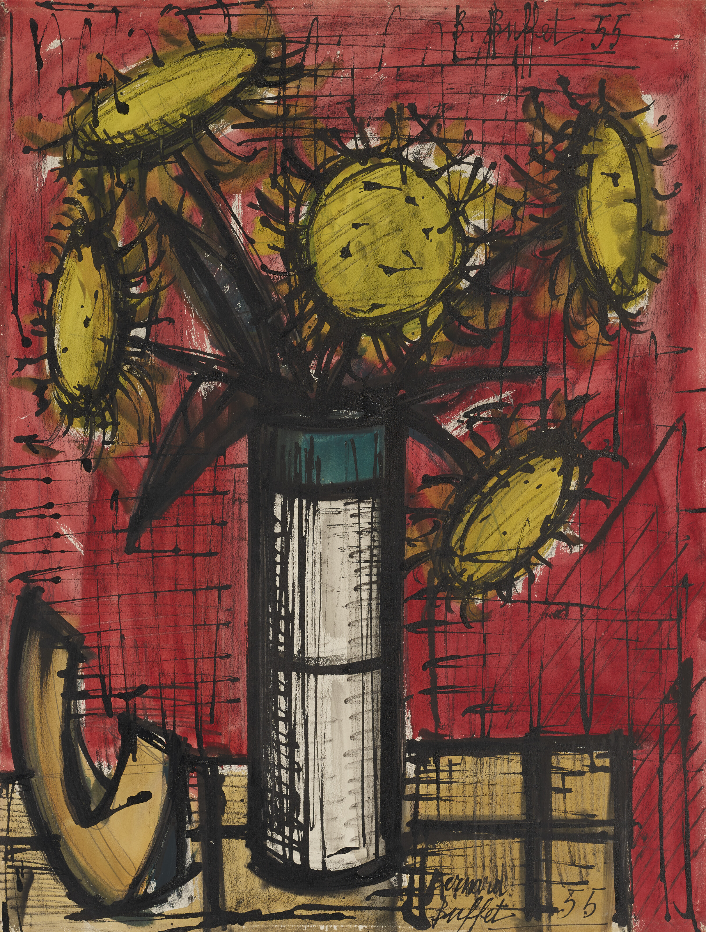 BERNARD BUFFET (1928-1999), Tournesols et melon | Christie's