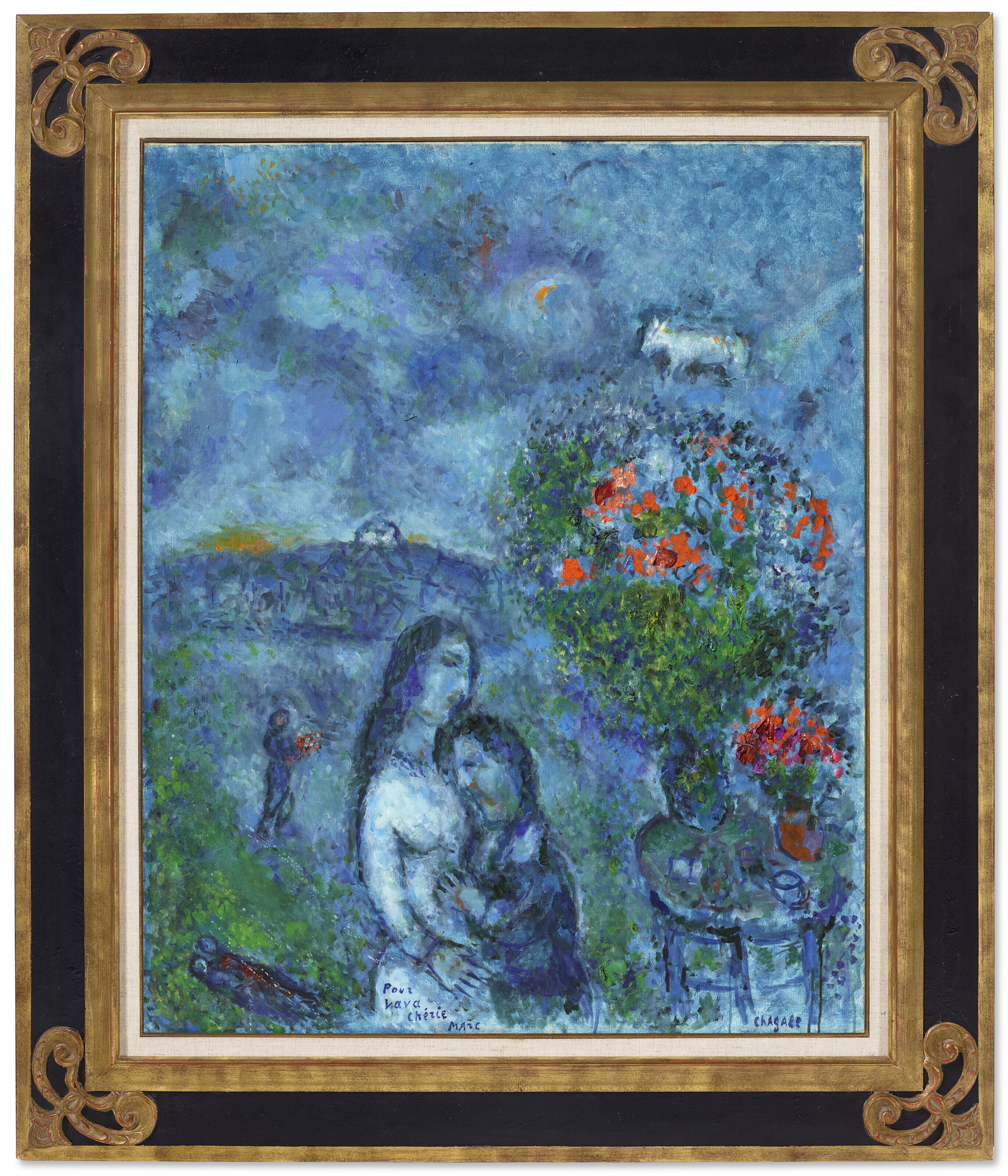 Marc Chagall、LE COUPLE、海外版超希少レゾネ、新品額付 Blue Lovers (1914; Paris, France) by Marc Chagall – Artchive