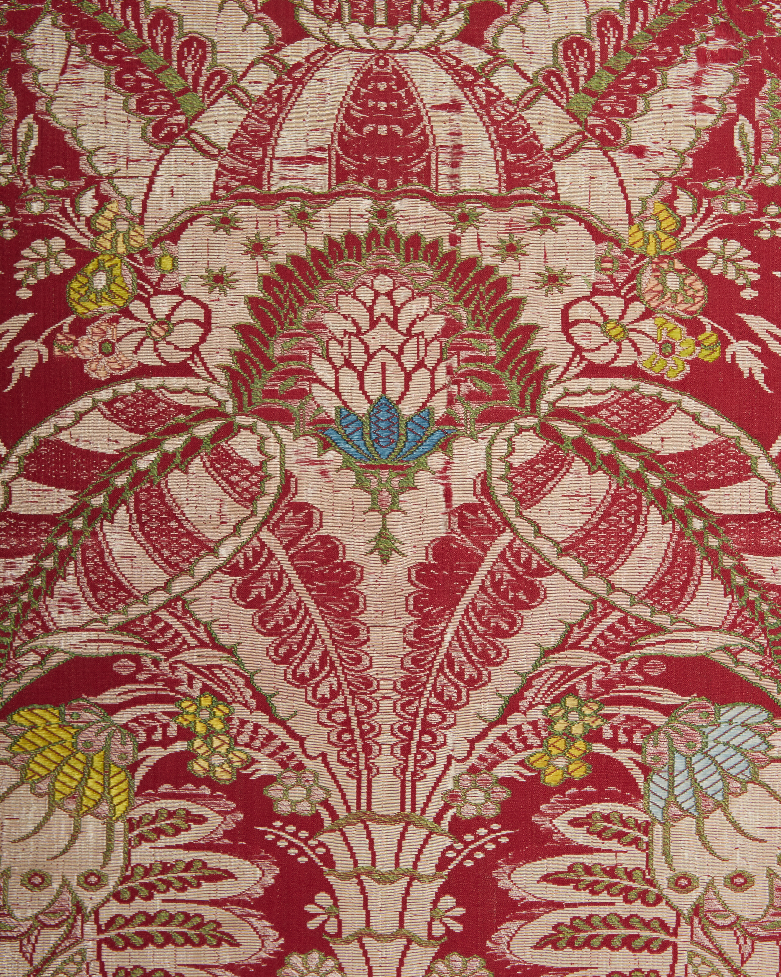 TWO PANELS OF FRENCH SILK LACE PATTERNED BROCADE, CIRCA 1715-20 ...