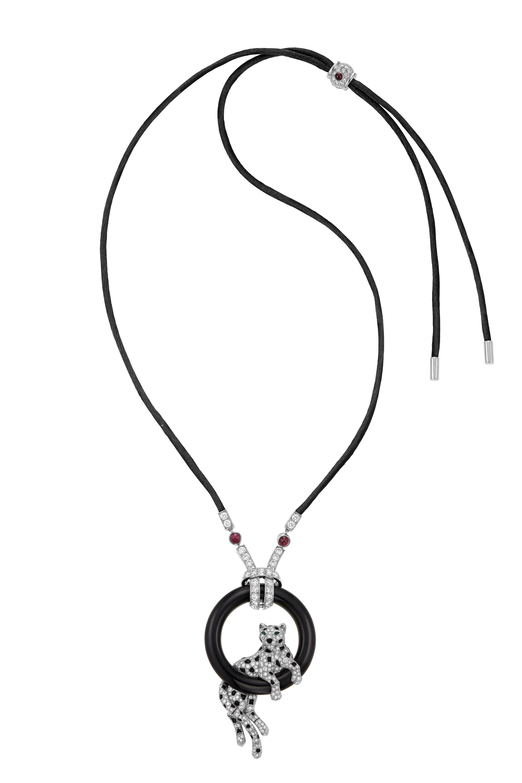 CARTIER DIAMOND AND MULTI GEM PANTH RE DE CARTIER PENDANT