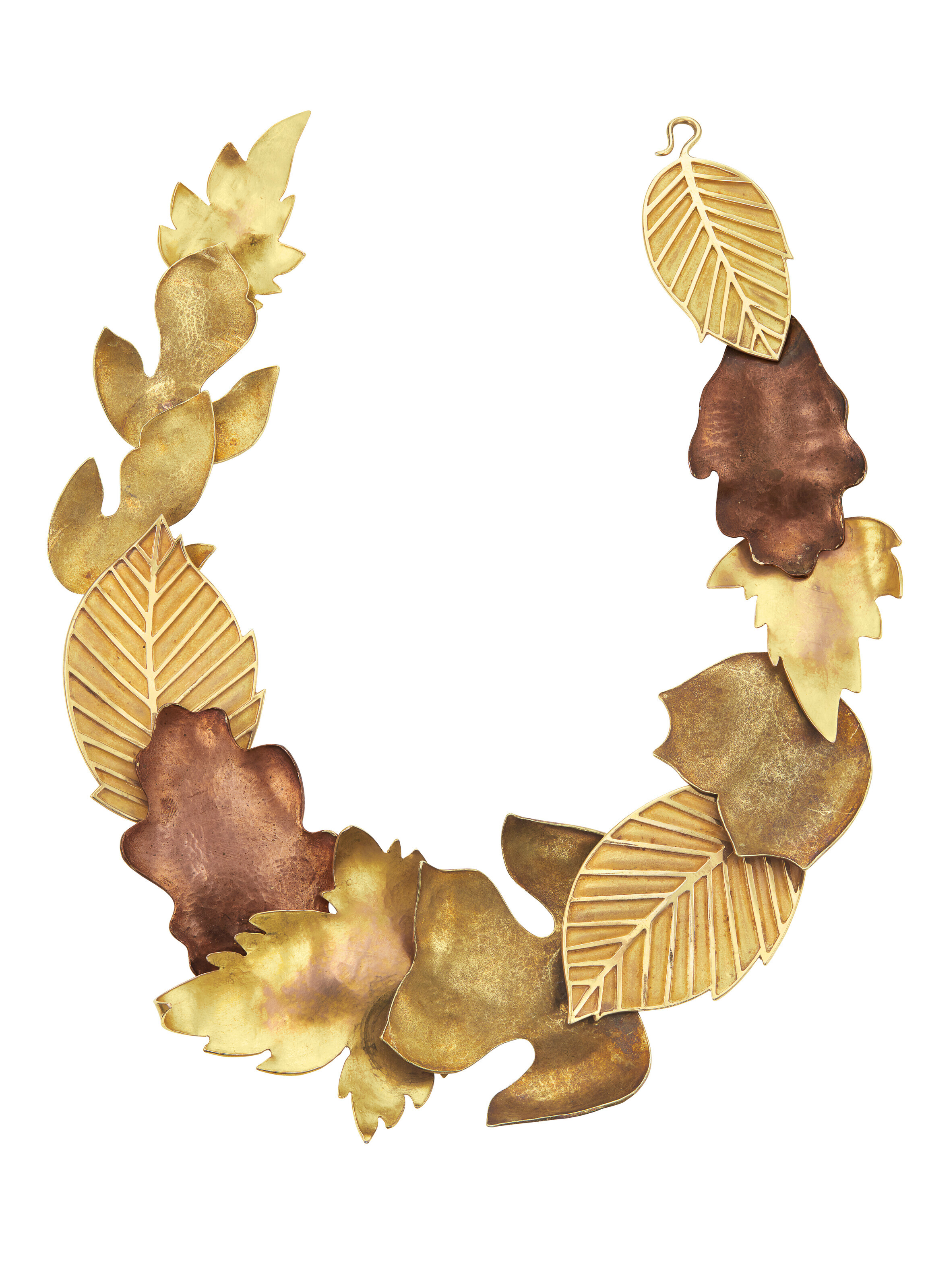 TIFFANY & CO. ANGELA CUMMINGS GOLD AND COPPER 'LEAF' NECKLACE