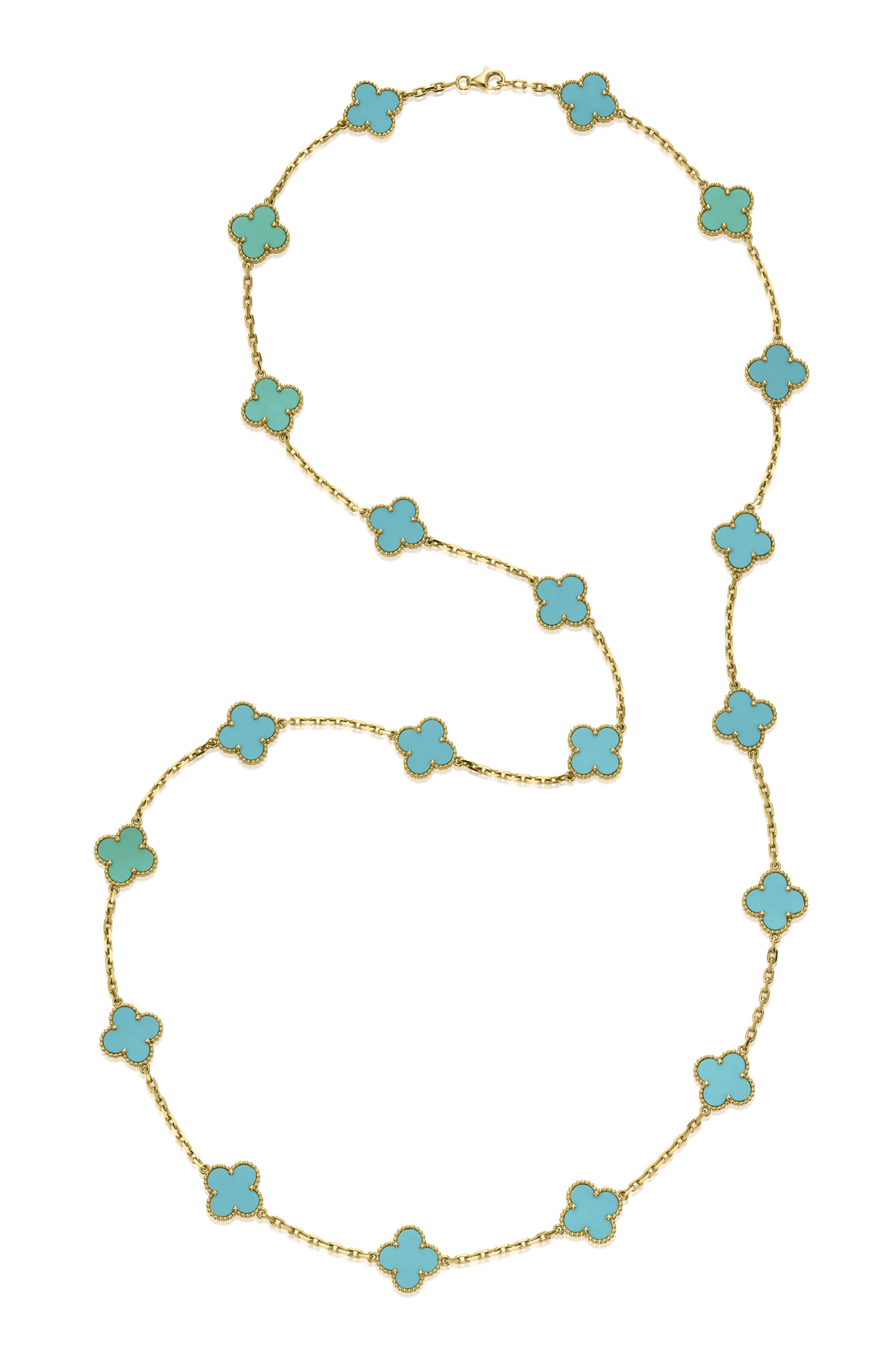 VAN CLEEF & ARPELS SET OF CHRYSOPRASE 'VINTAGE ALHAMBRA' JEWELRY