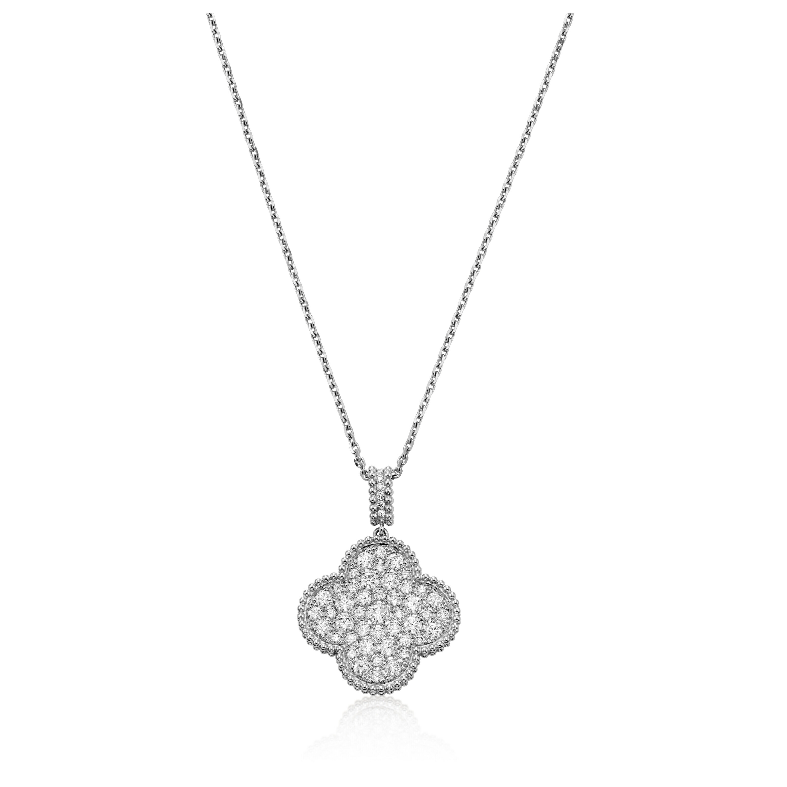Van cleef sales alhambra diamond necklace