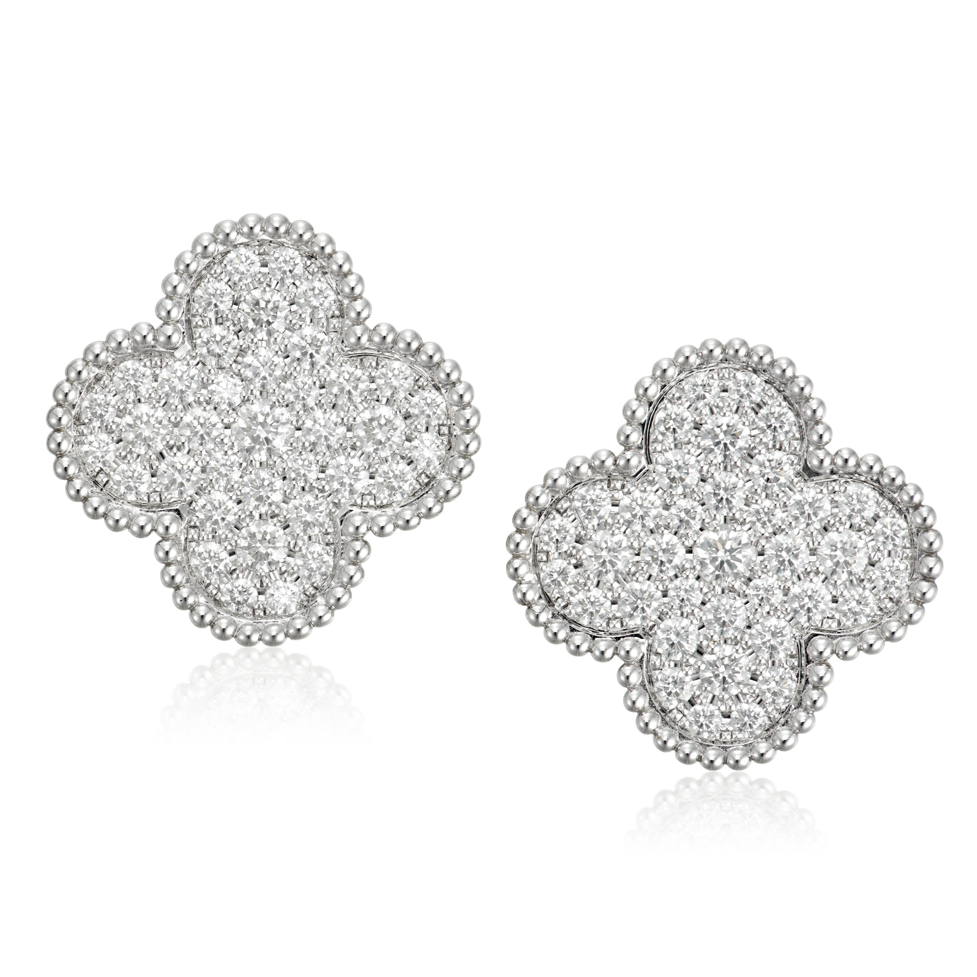 VAN CLEEF & ARPELS DIAMOND 'MAGIC ALHAMBRA' EARRINGS