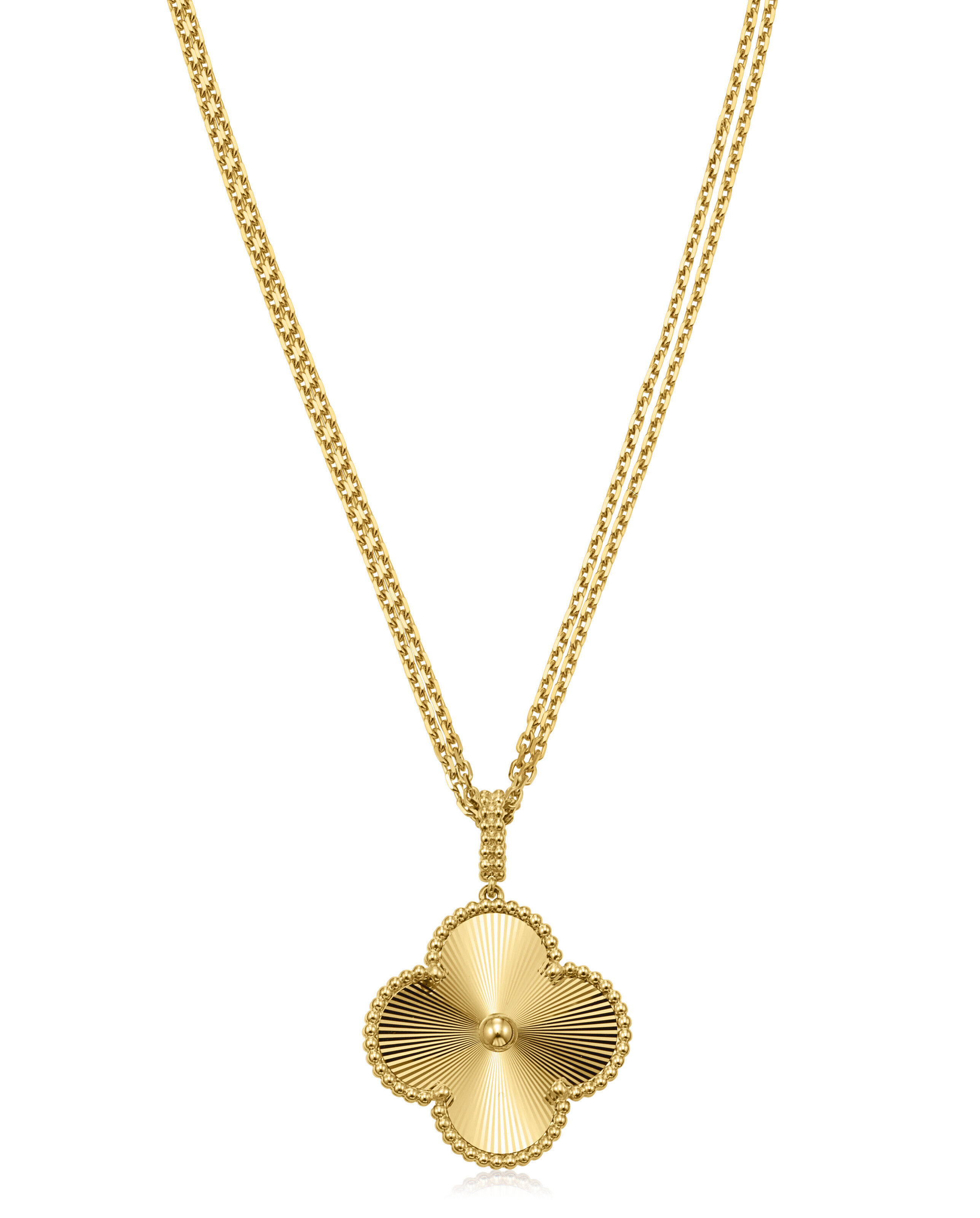 Van cleef and arpels gold alhambra necklace cheap