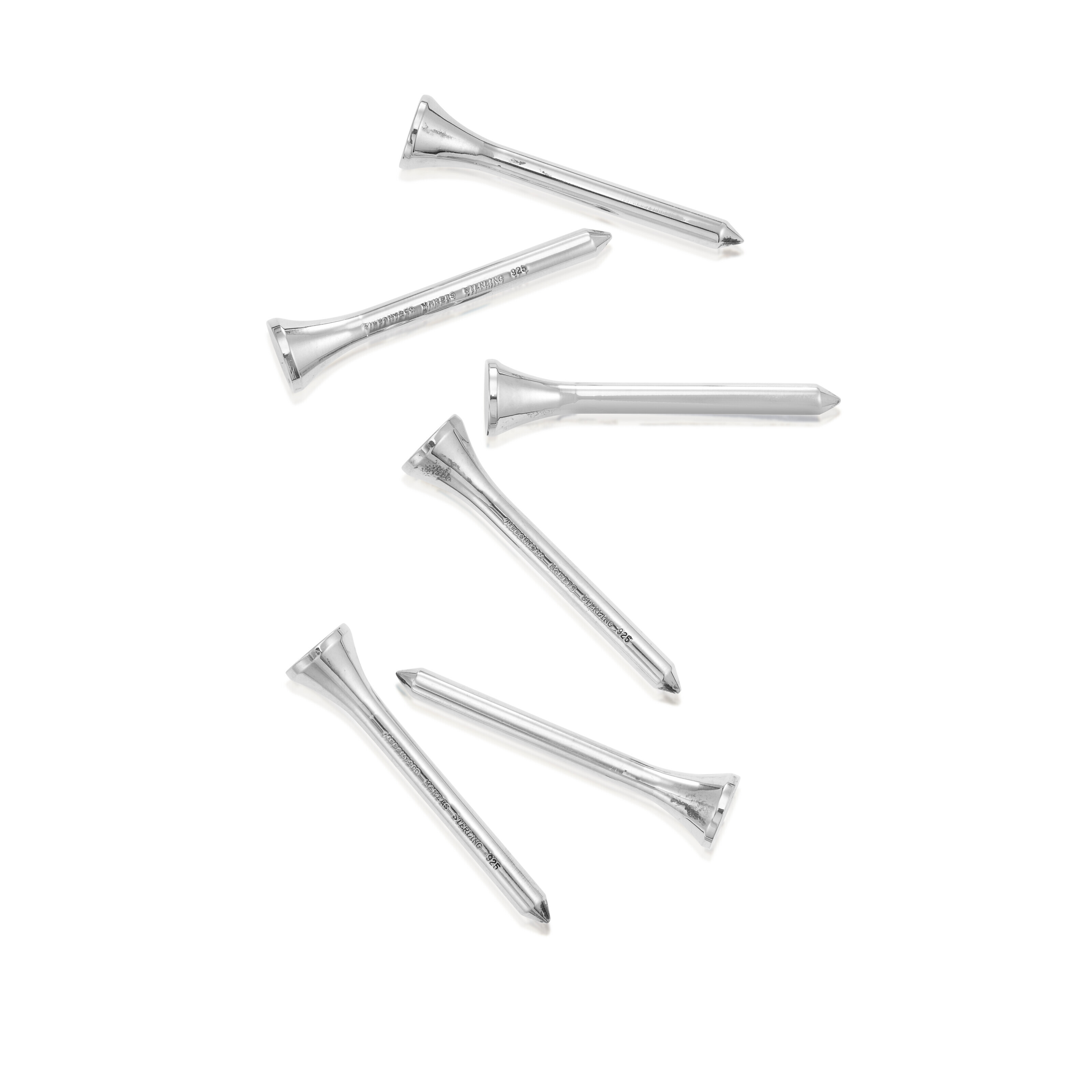 NO RESERVE | TIFFANY & CO. STERLING SILVER GROUP OF SIX GOLF TEES