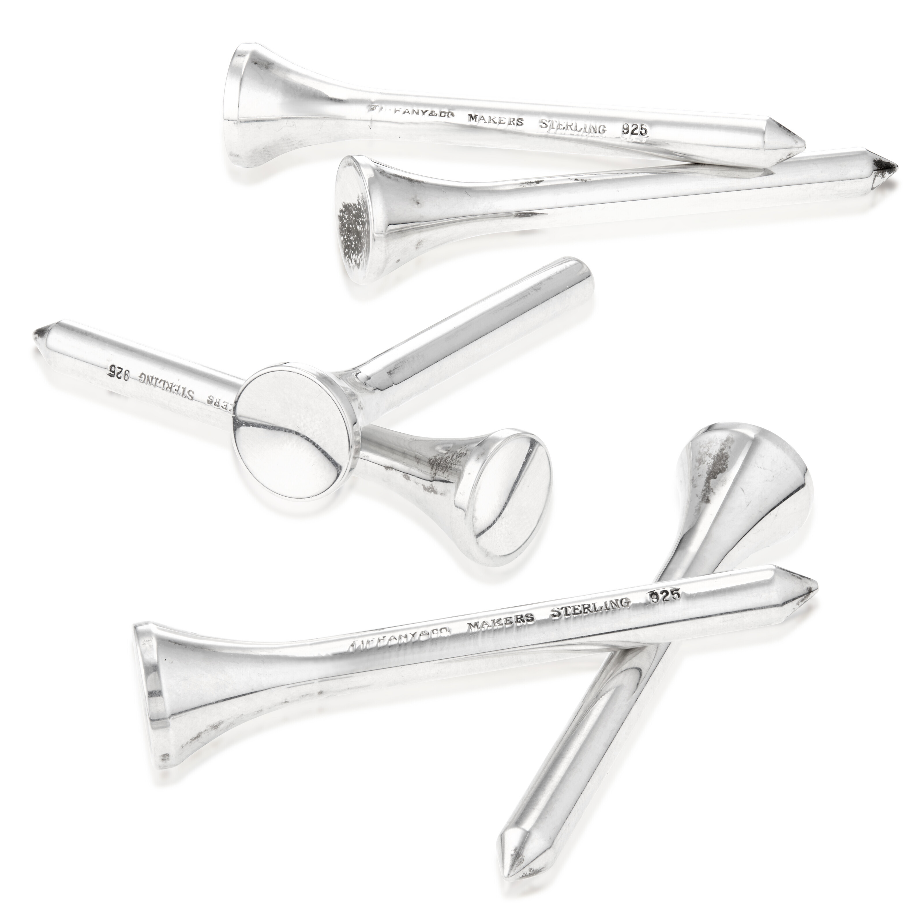 NO RESERVE | TIFFANY & CO. STERLING SILVER GROUP OF SIX GOLF TEES