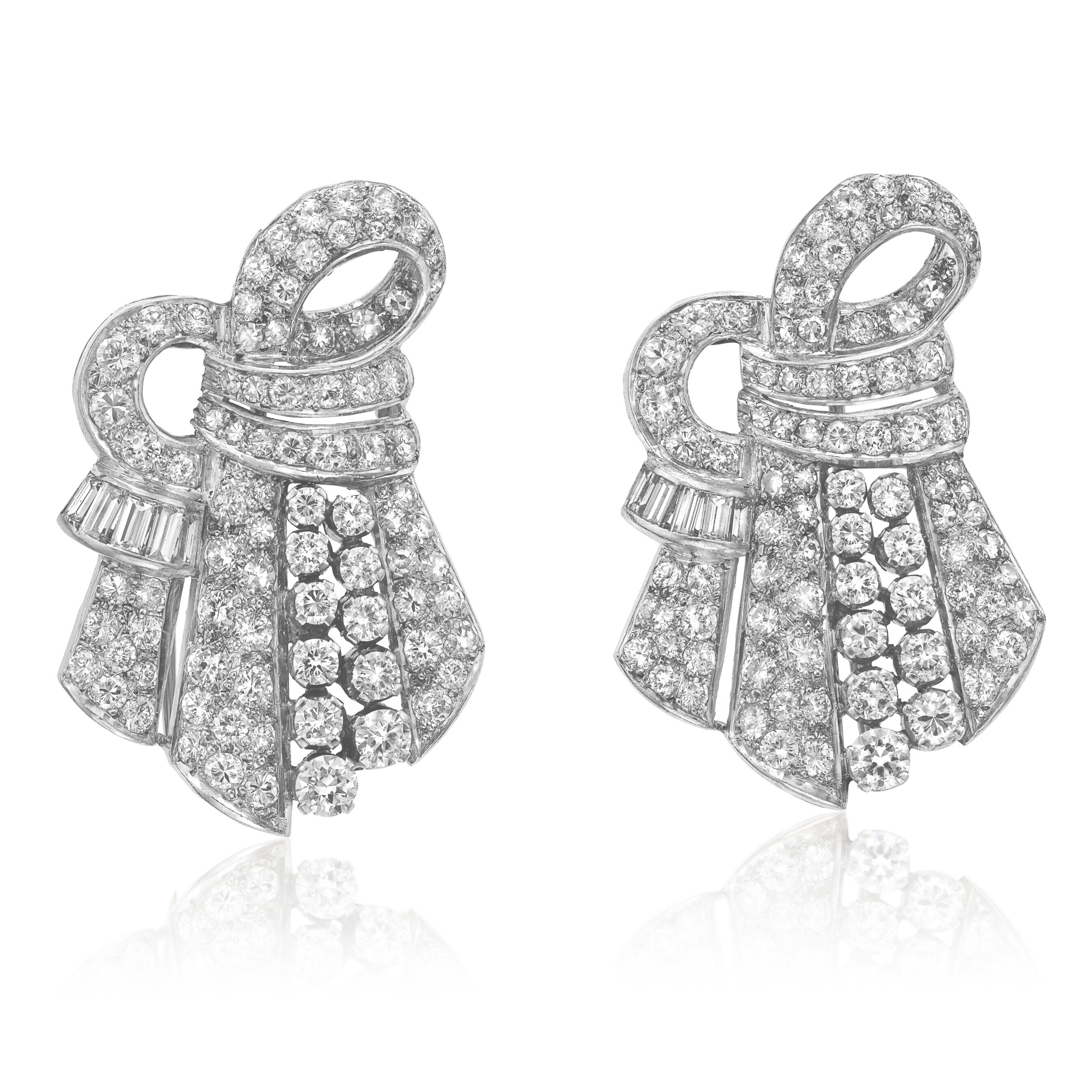 Catalog image of PAIR OF DIAMOND BROOCHES