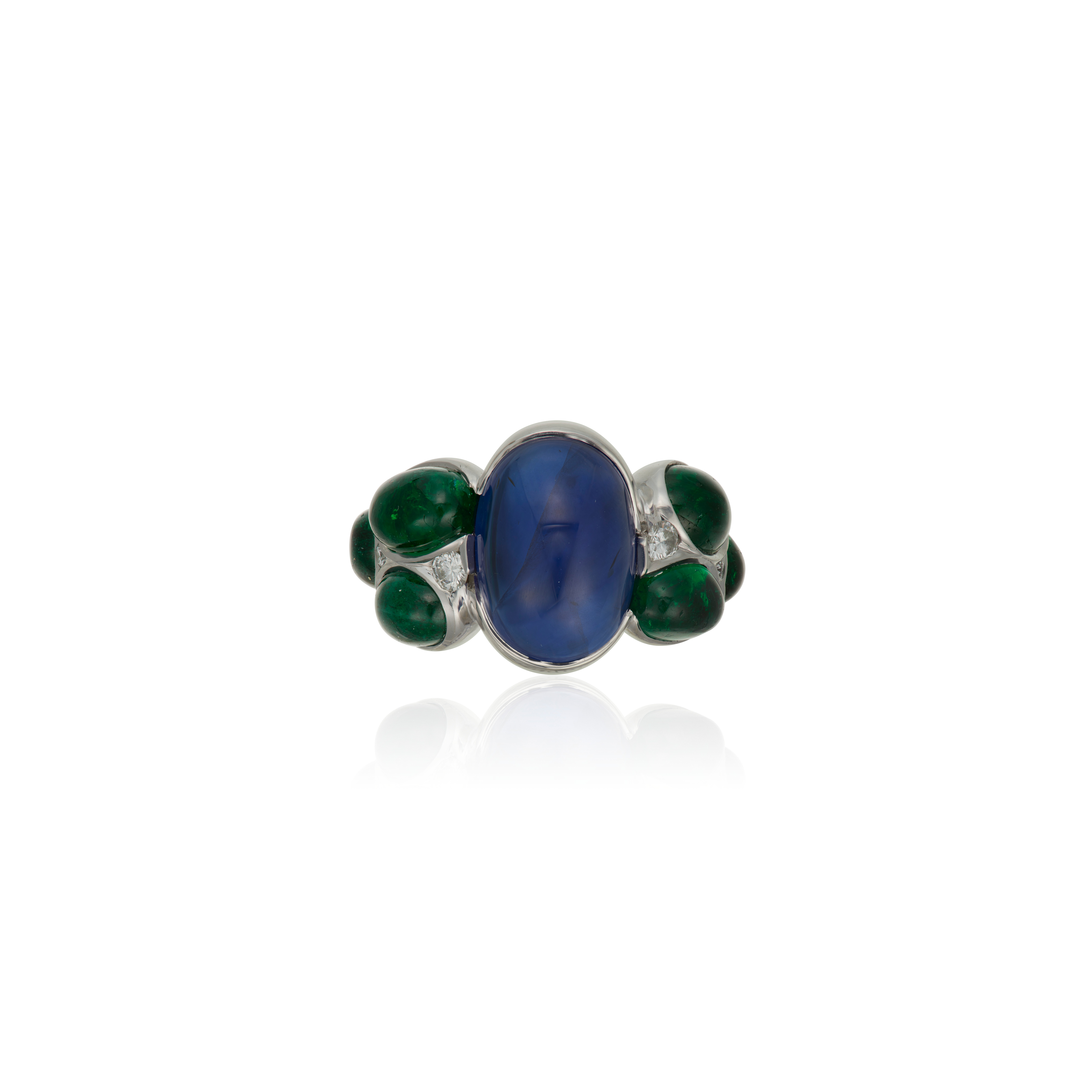 NO RESERVE | REZA SAPPHIRE AND EMERALD RING, | Christie’s