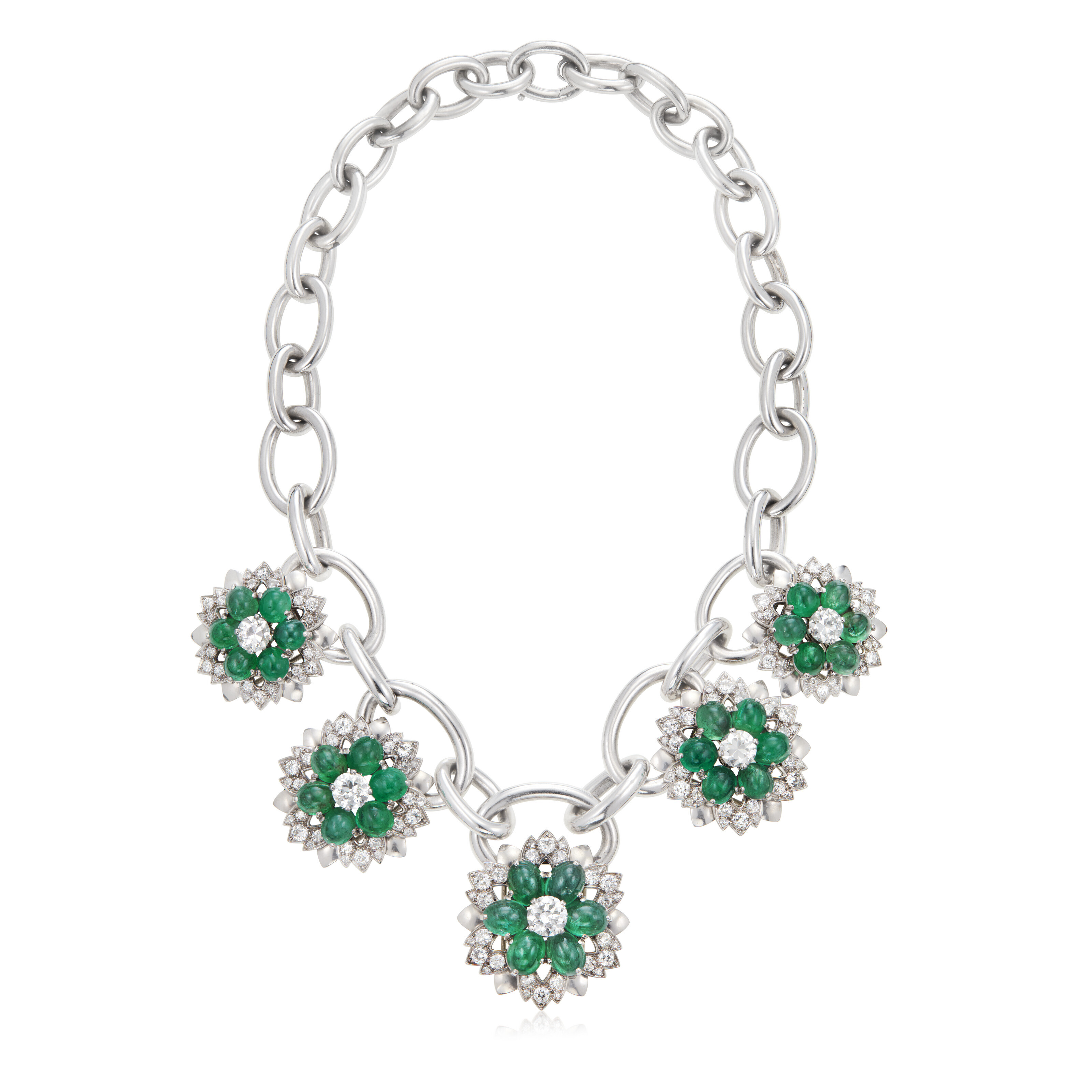 Catalog image of EMERALD AND DIAMOND NECKLACE