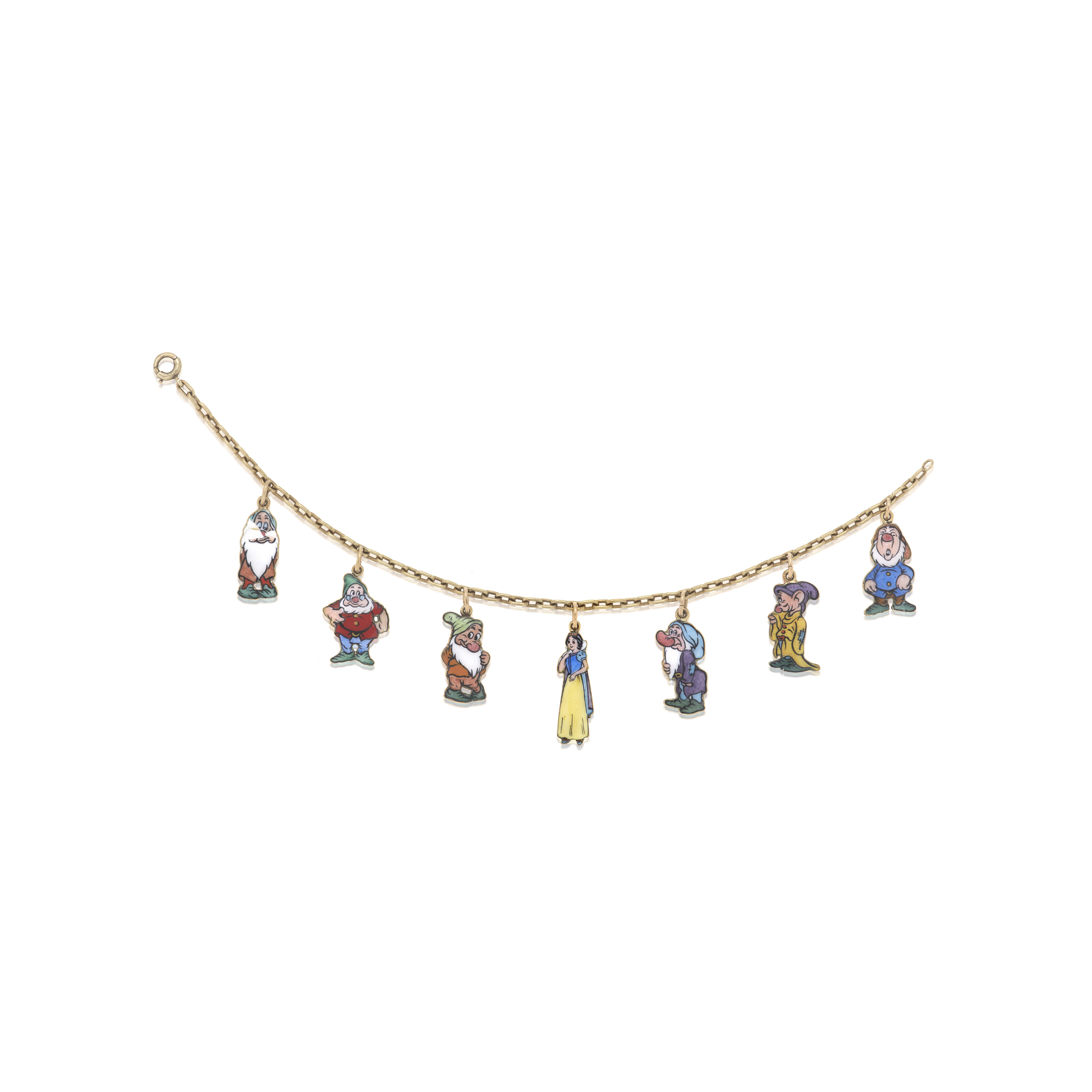 CARTIER ENAMEL AND GOLD SNOW WHITE AND THE SEVEN DWARFS CHARM BRACELET Christie s