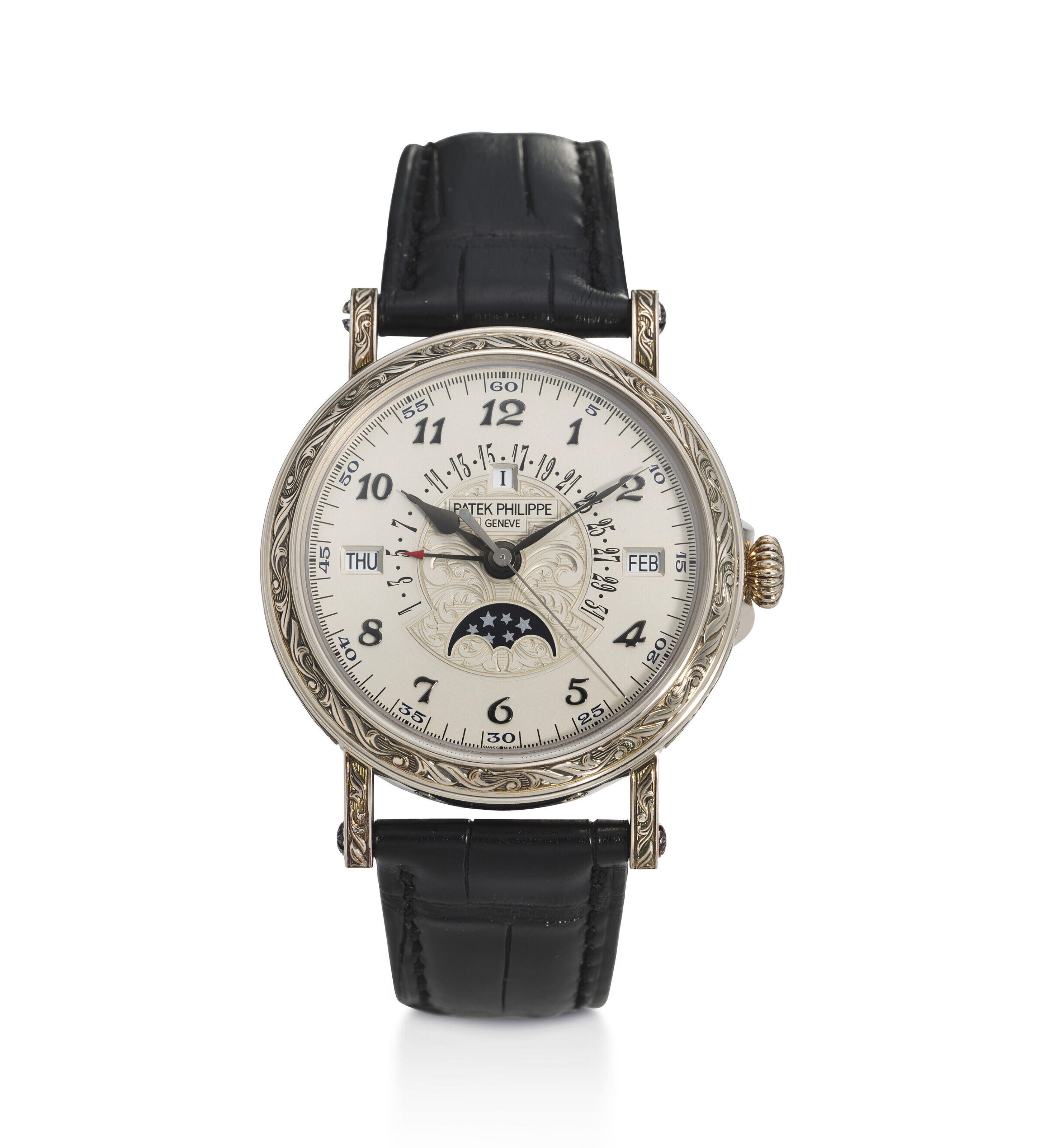 PATEK PHILIPPE REF. 5177G 012 AN EXTREMELY ATTRACTIVE 18K WHITE GOLD WRISTWATCH WITH CLOISONNE ENAMEL DIAL DEPICTING THE CHART OF THE CARIBBEAN Christie s
