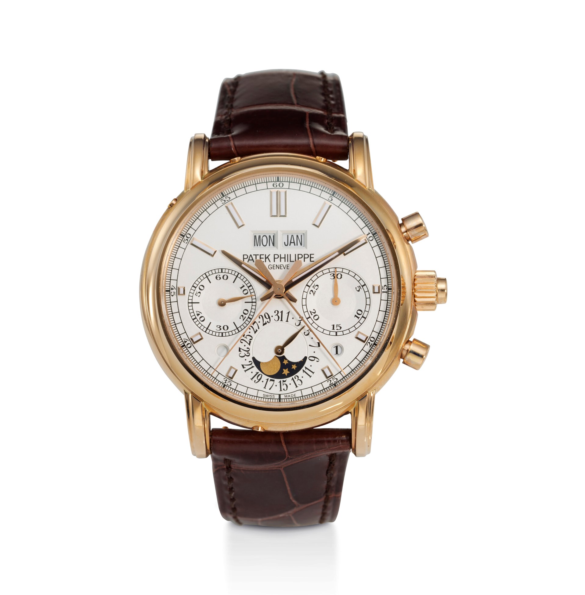 PATEK PHILIPPE, REF. 5204R-001, AN ATTRACTIVE 18K ROSE GOLD SPLIT ...