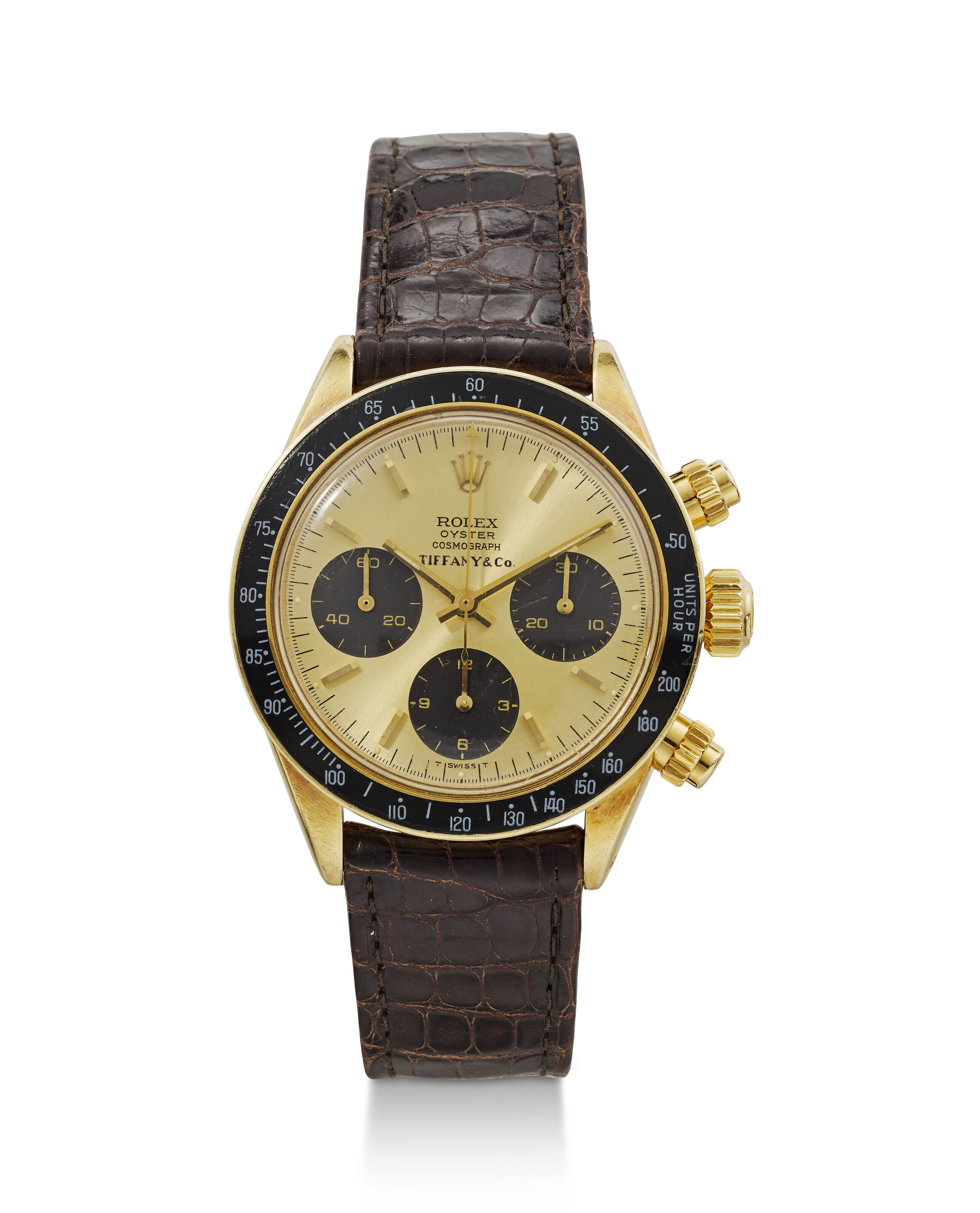 ROLEX REF. 6263 DAYTONA A RARE 14K YELLOW GOLD CHRONOGRAPH WRISTWATCH RETAILED AND SIGNED BY TIFFANY CO. Christie s