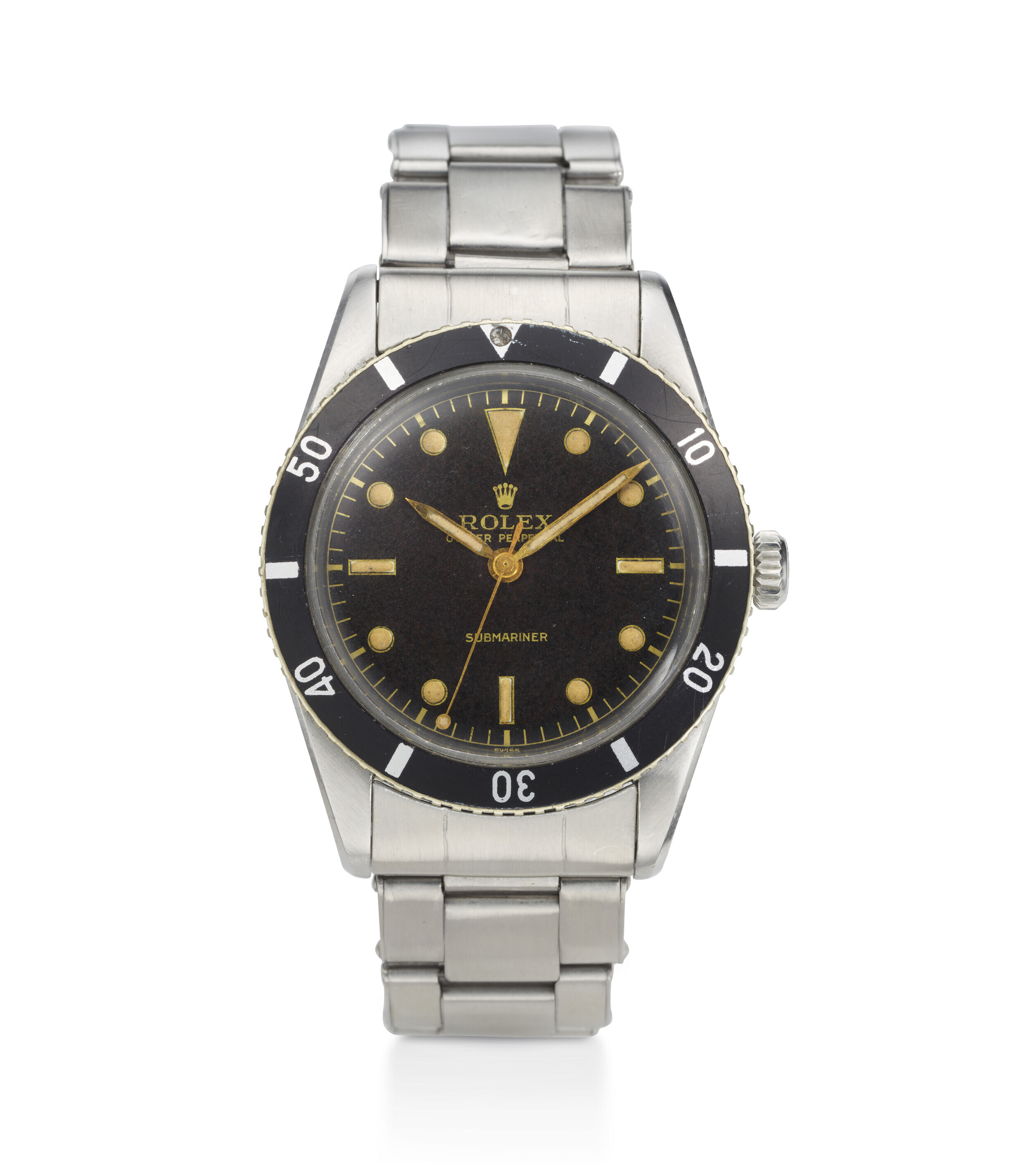 ROLEX REF. 6205 SUBMARINER A VERY FINE AND RARE STEEL WRISTWATCH WITH CENTER SECONDS EXCEPTIONALLY PRESERVED Christie s