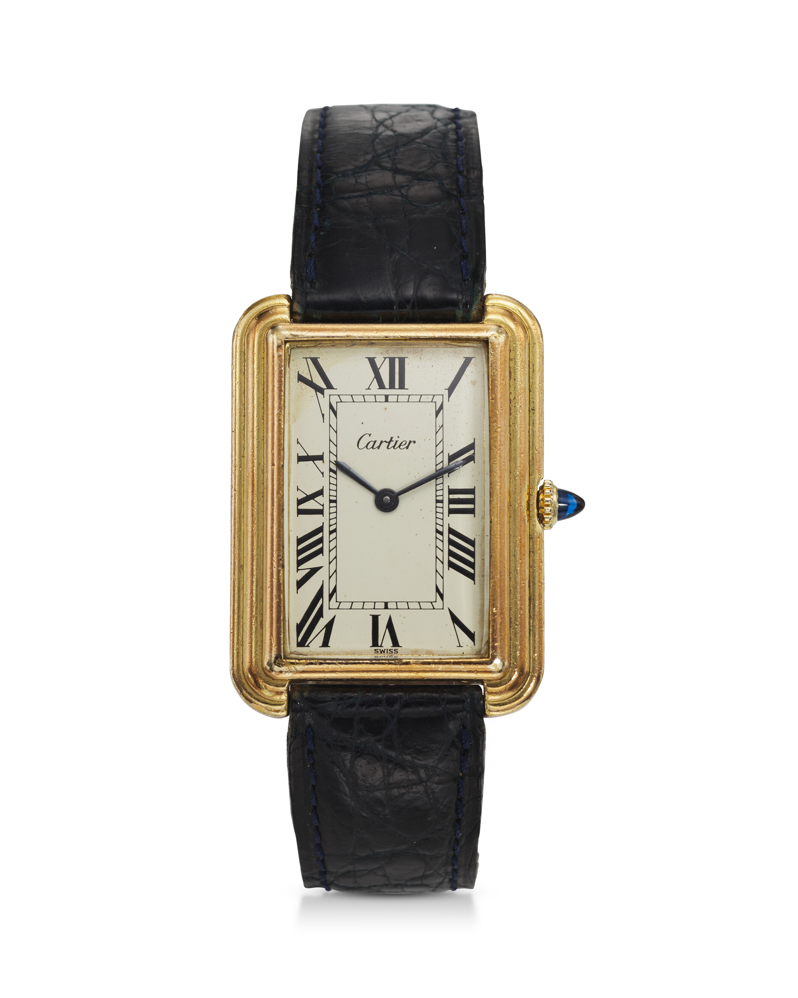 Cartier Tank 腕時計 CARTIER, REF. 15716, “STEPPED” TANK NEW YORK, A FINE AND RARE 14K