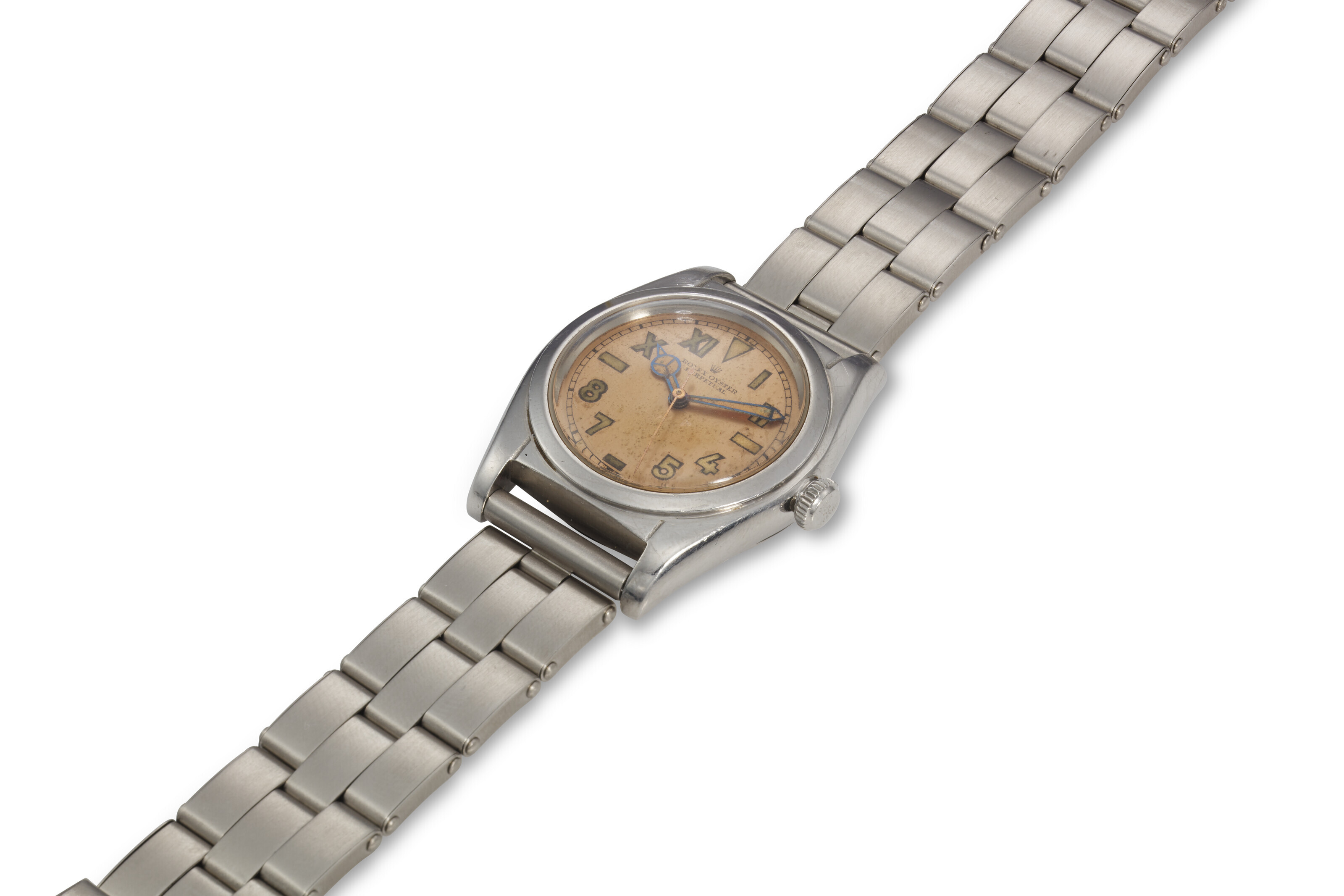 ROLEX REF. 2940 BUBBLEBACK A STEEL WATER RESISTANT AUTOMATIC WRISTWATCH ON BRACELET Christie s