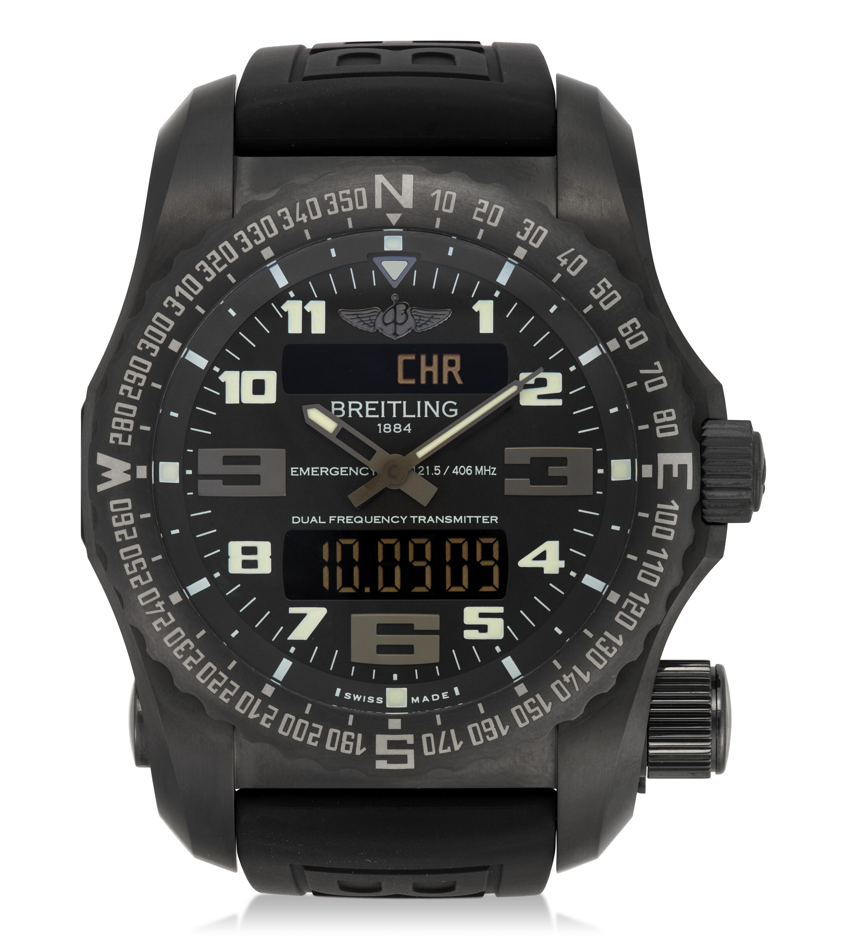 BREITLING, REF. V76325U1/BC46 EMERGENCY NIGHT MISSION, A TITANIUM