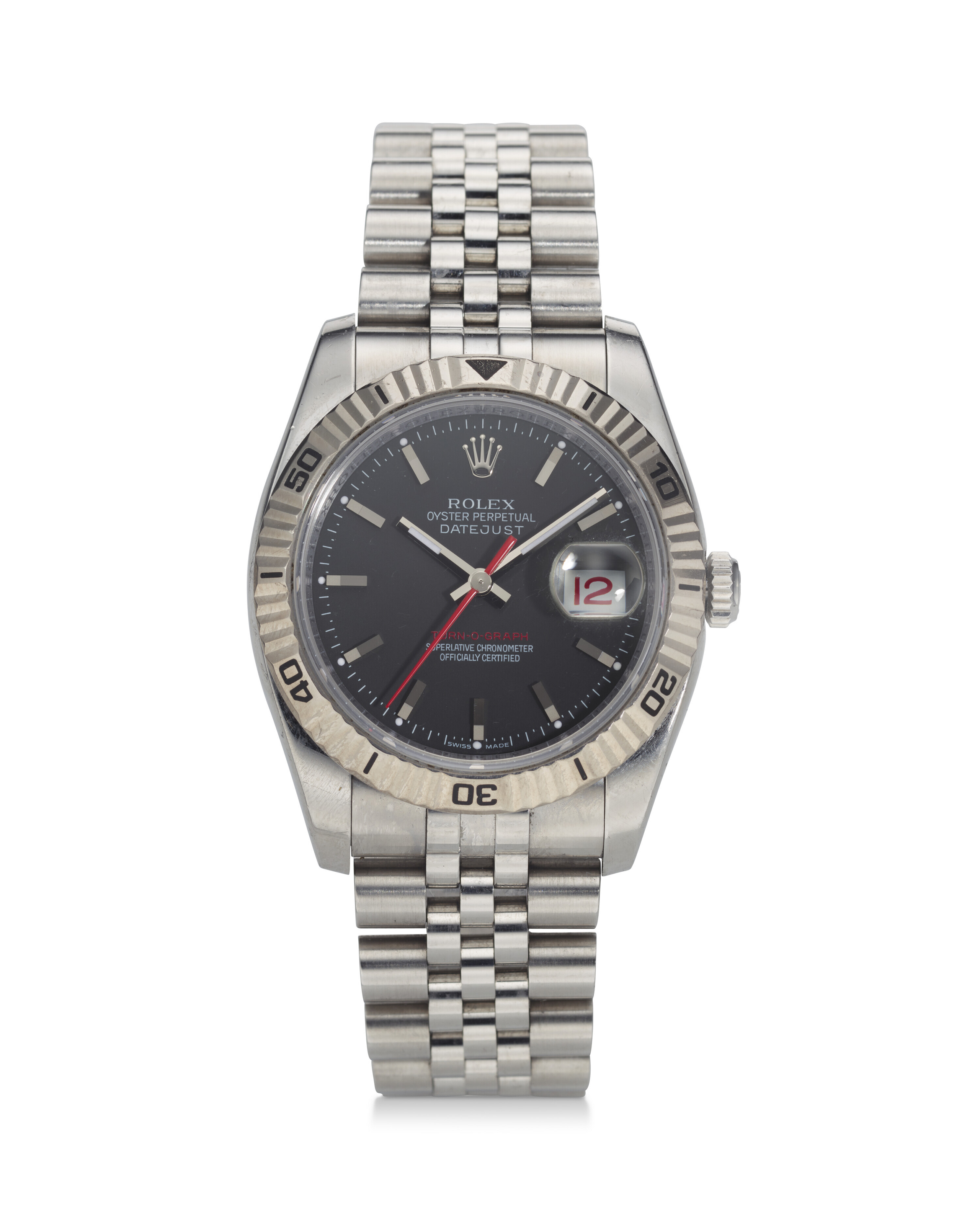 ROLEX REF. 116264 DATEJUST TURN O GRAPH A FINE STEEL WRISTWATCH WITH DATE