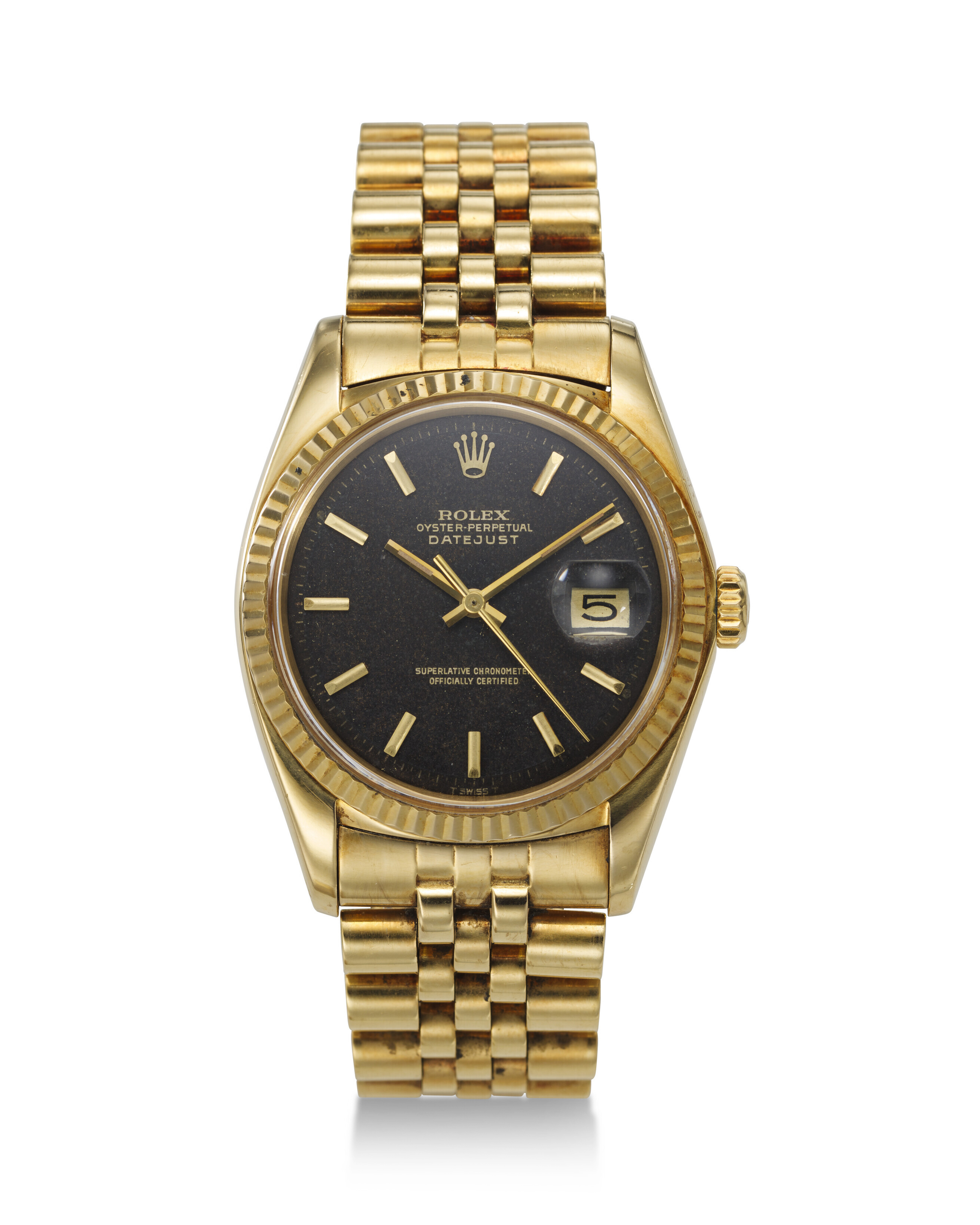 ROLEX, 1601, DATEJUST, A VERY FINE 18K YELLOW GOLD WRISTWATCH