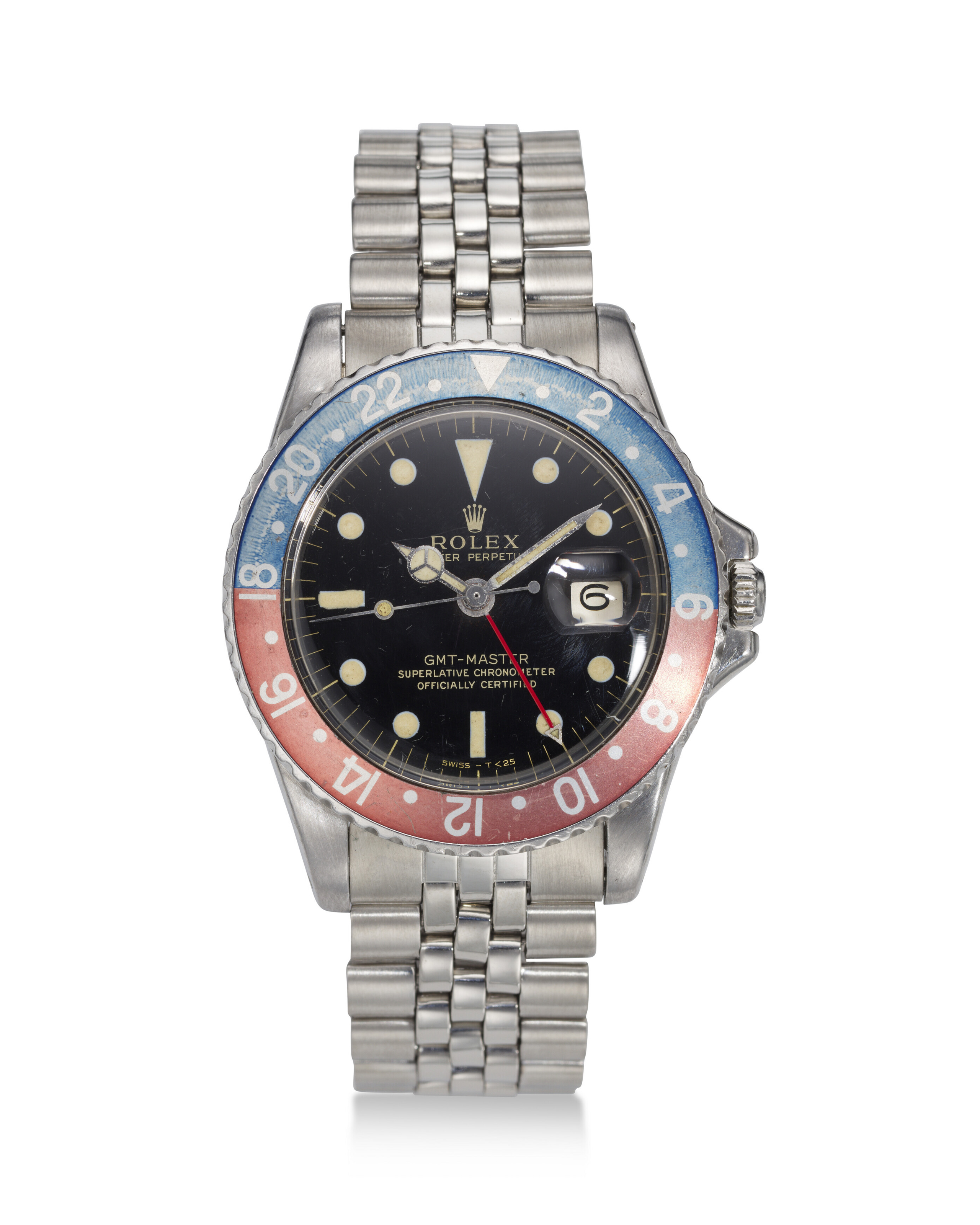 ROLEX, 1675, GMT-MASTER, “PEPSI”, A FINE STEEL GMT WRISTWATCH