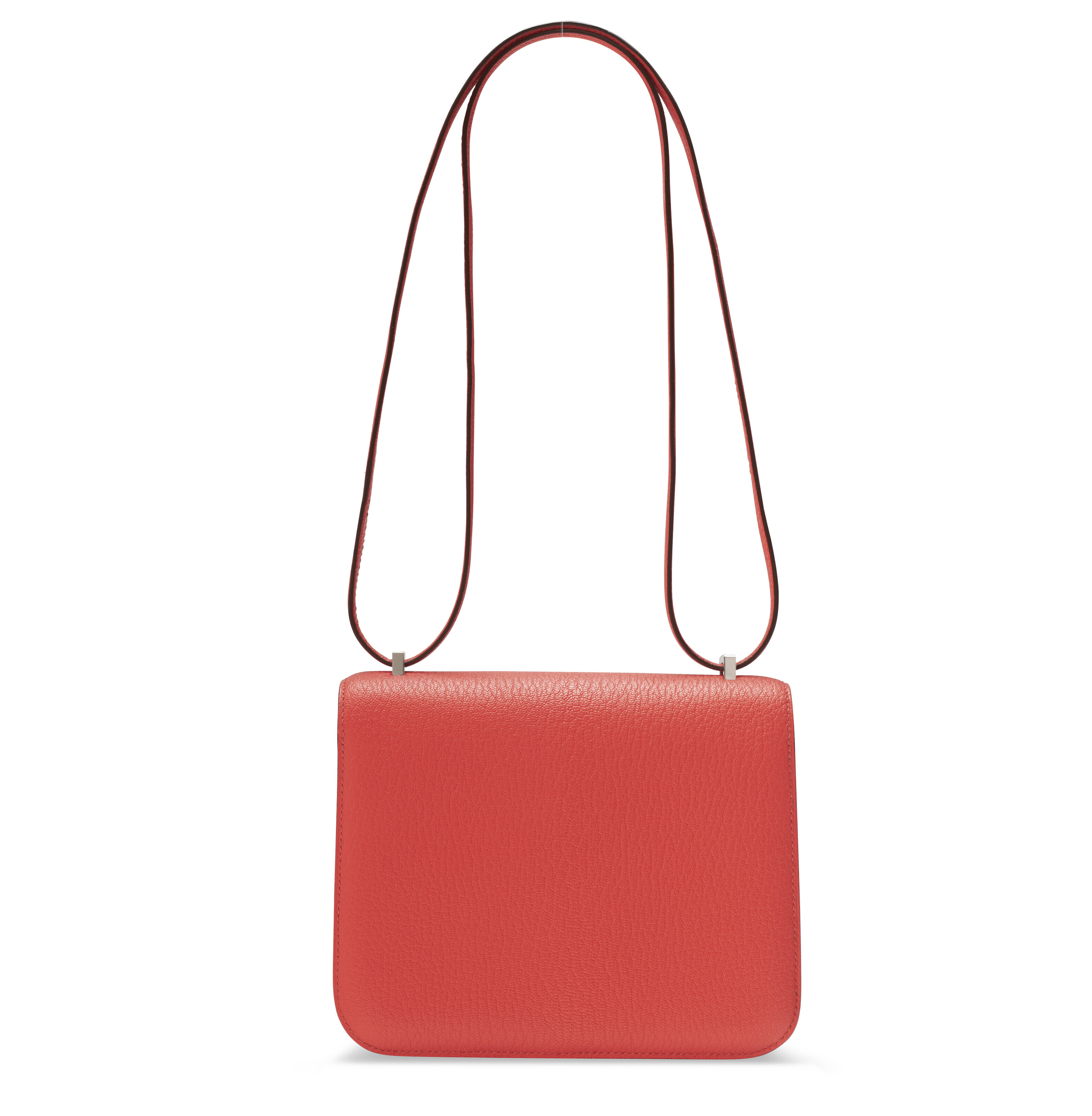 A ROSE TEXAS CHÈVRE LEATHER MINI CONSTANCE 18 WITH PALLADIUM