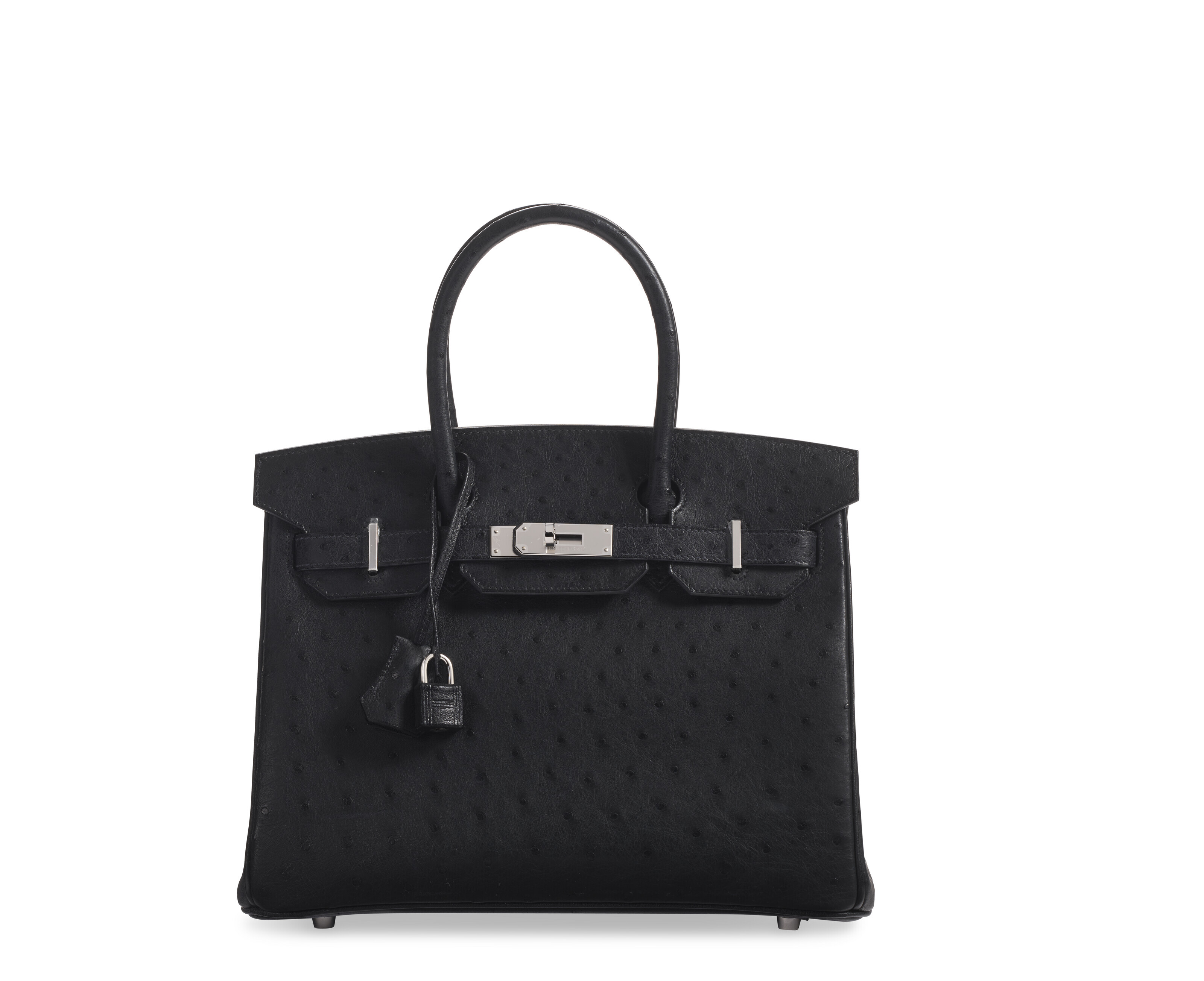 A BLACK OSTRICH BIRKIN 25 WITH GOLD HARDWARE, HERMÈS, 2021