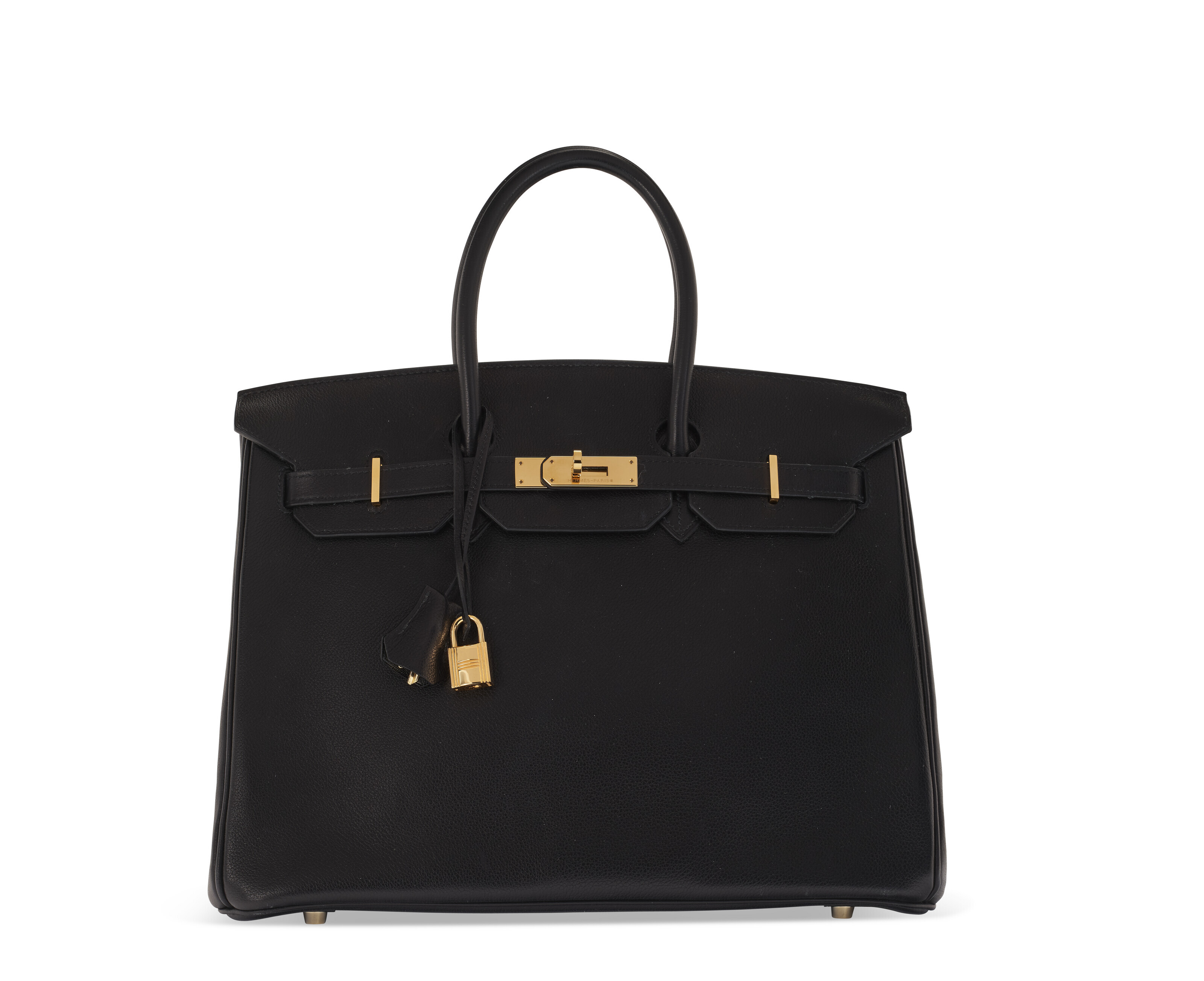 A BLACK OSTRICH BIRKIN 25 WITH GOLD HARDWARE, HERMÈS, 2021
