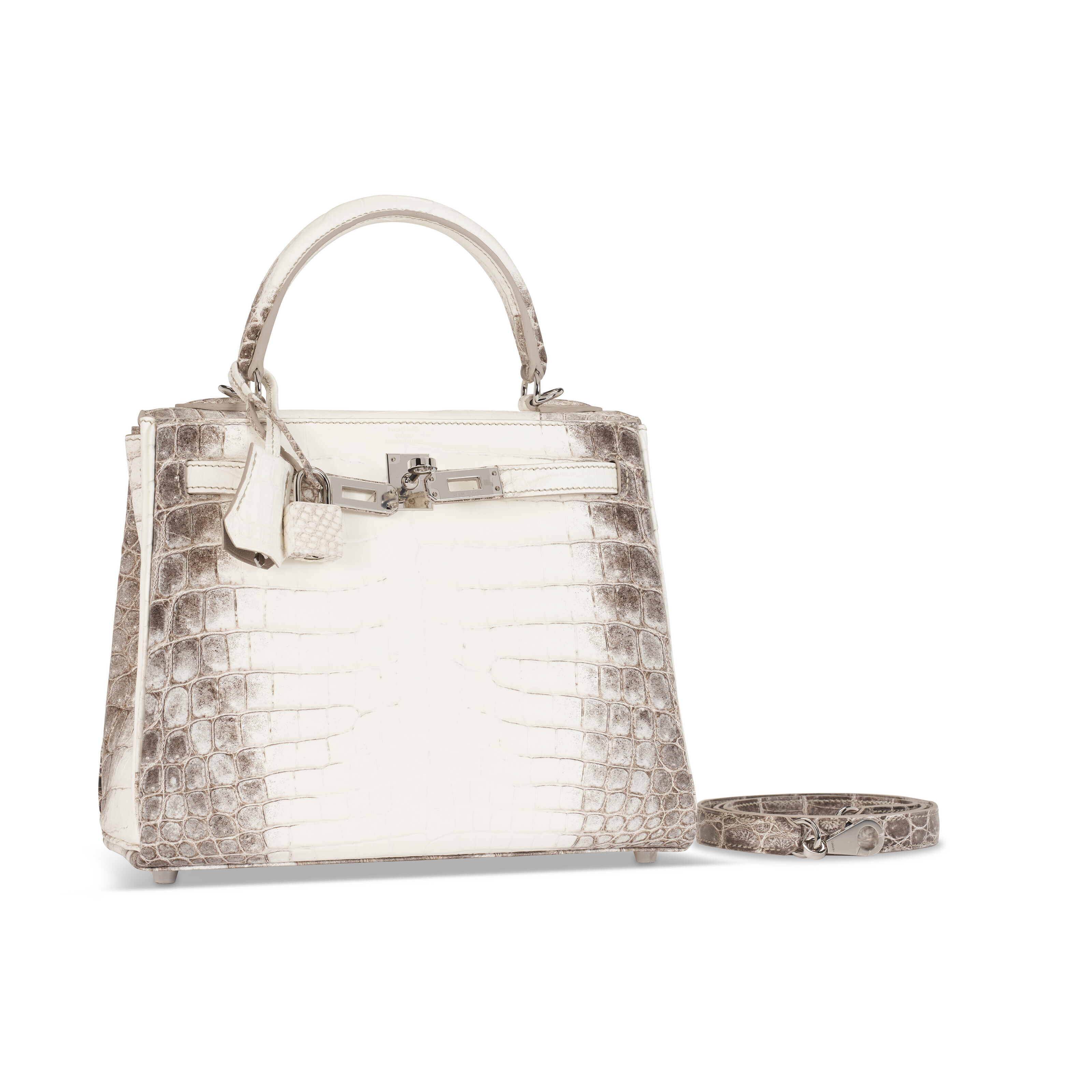 A RARE MATTE WHITE HIMALAYA NILOTICUS CROCODILE RETOURN KELLY 25