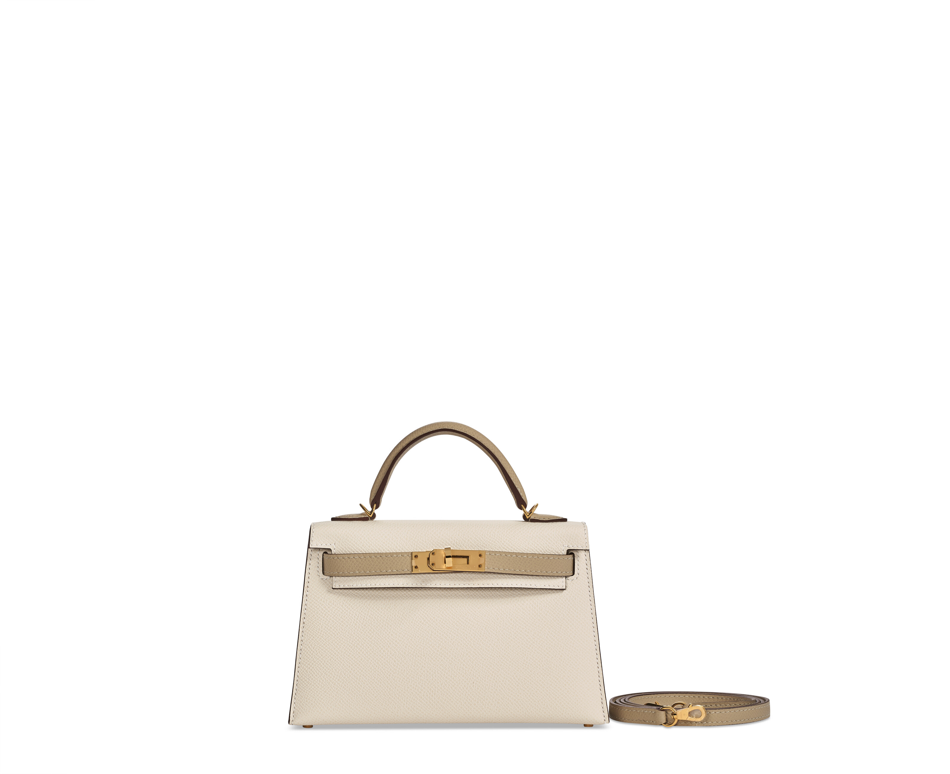 Kelly Mini Epsom Craie / Gold