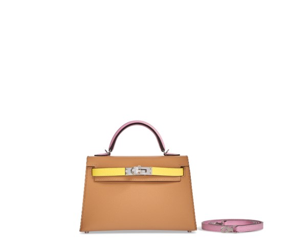 Hermes Mini Kelly 20 Sellier Bag in 5P Pink Bubblegum Epsom