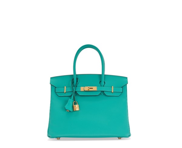 A SHINY JADE POROSUS CROCODILE BIRKIN 25 WITH GOLD HARDWARE