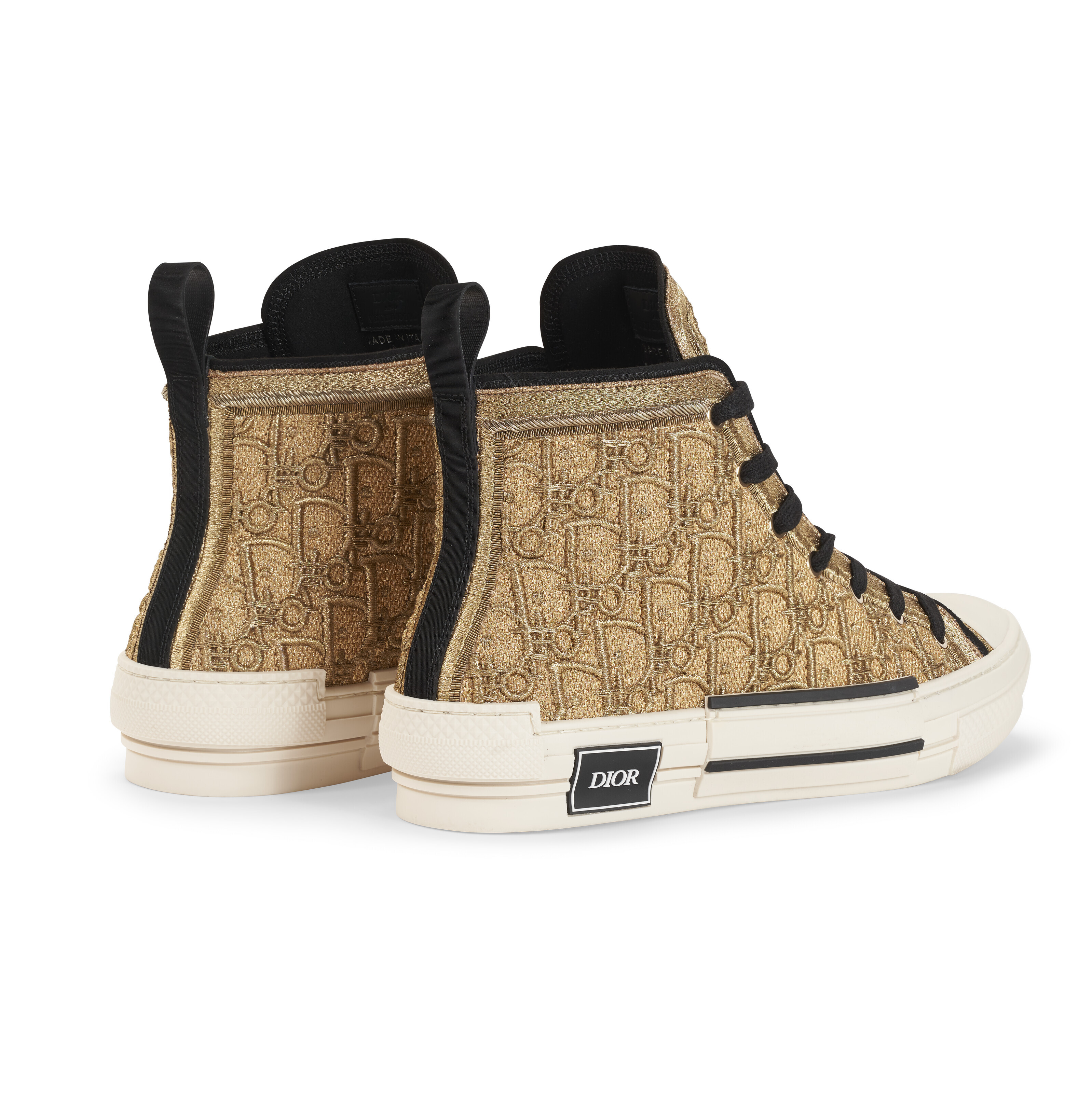 保障できる PAIR A OF BY SNEAKERS HIGH-TOP B23 CANNETILLE OBLIQUE GOLD スニーカー