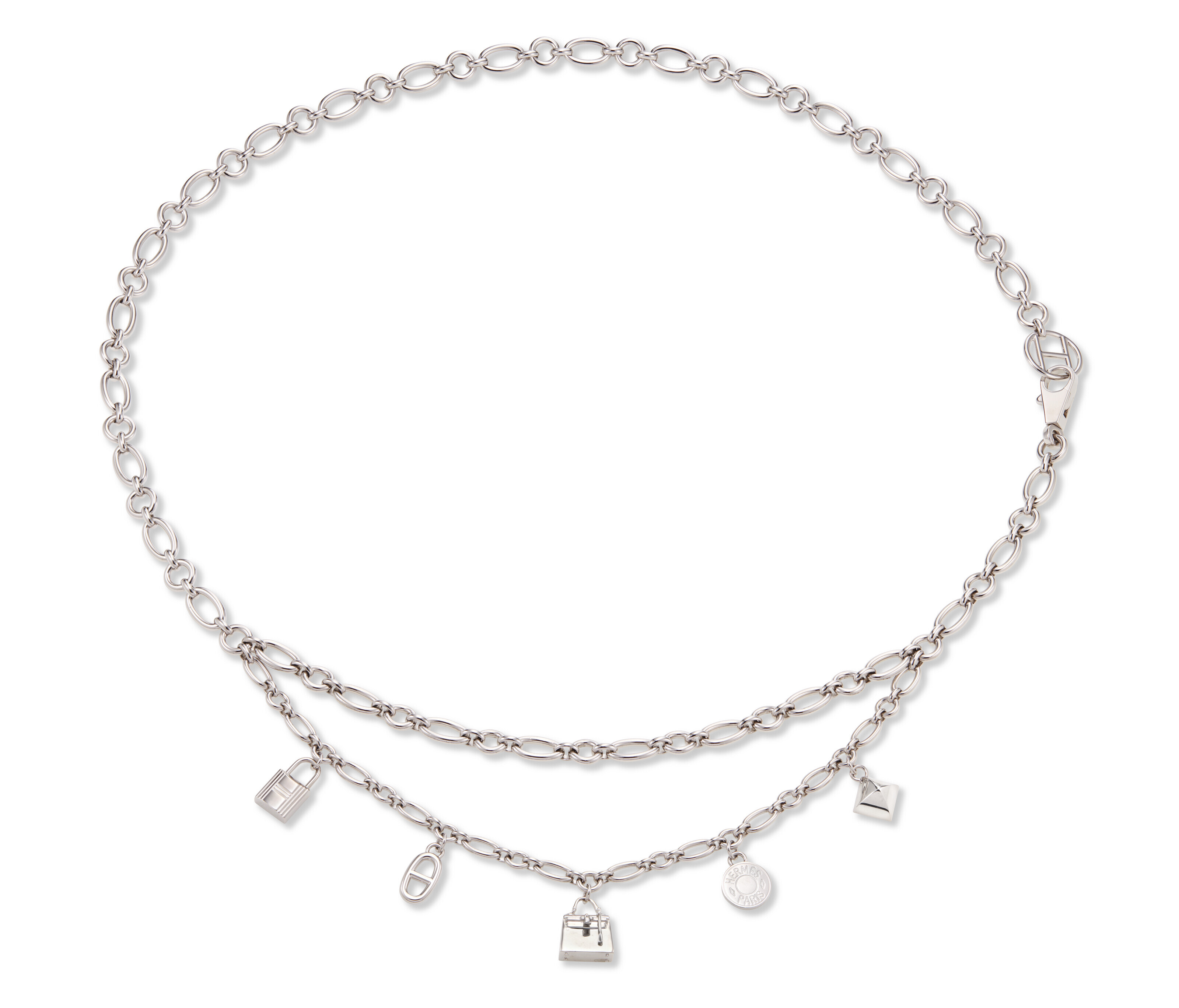 A SILVER OLGA CHARM BELT