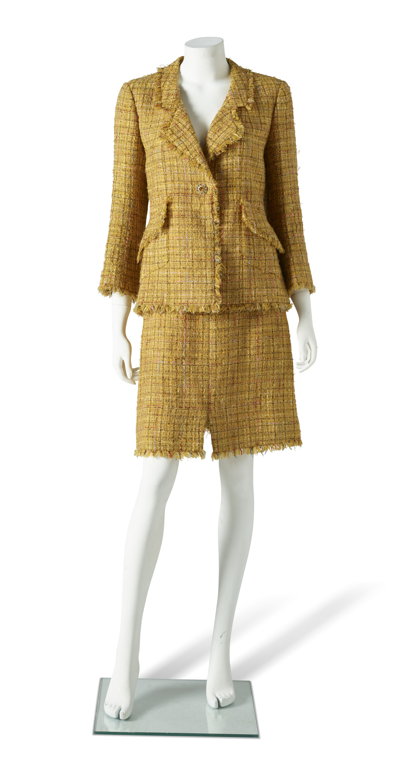 Yellow tweed best sale suit