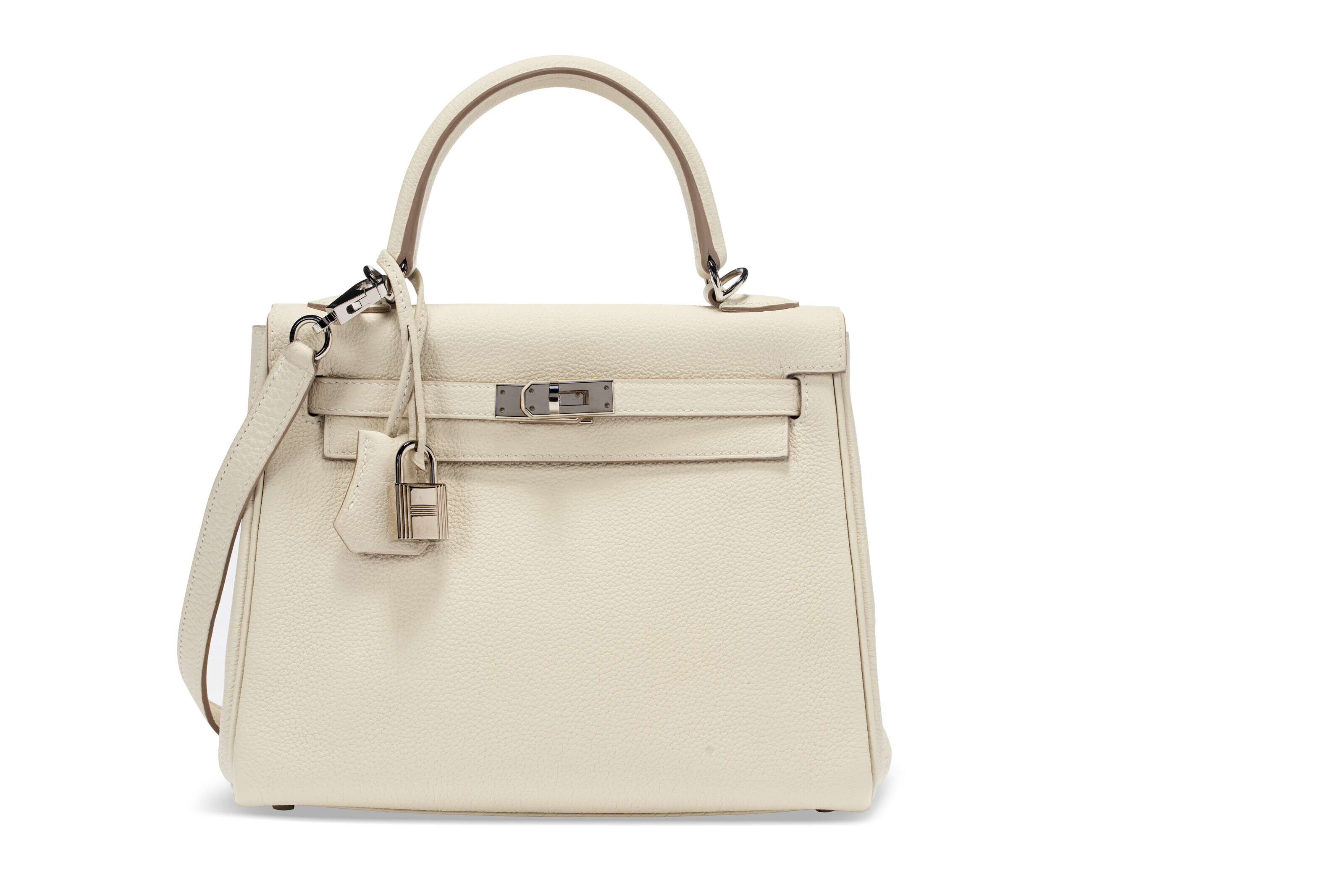 A CRAIE TOGO LEATHER RETOURNÉ KELLY 25 WITH PALLADIUM HARDWARE