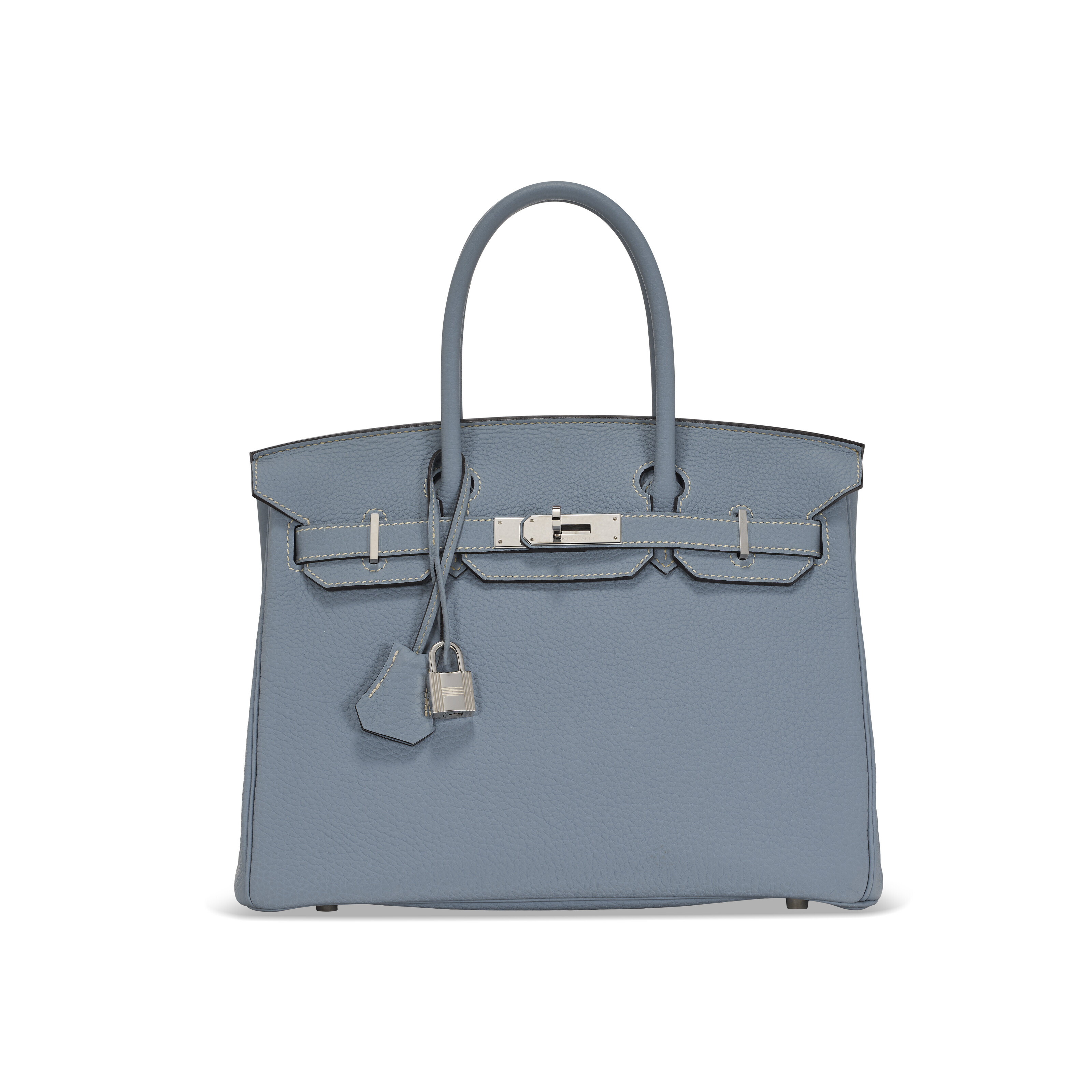 A BLEU LIN CLEMENCE LEATHER BIRKIN 30 WITH PALLADIUM HARDWARE HERMES 2013 Christie s