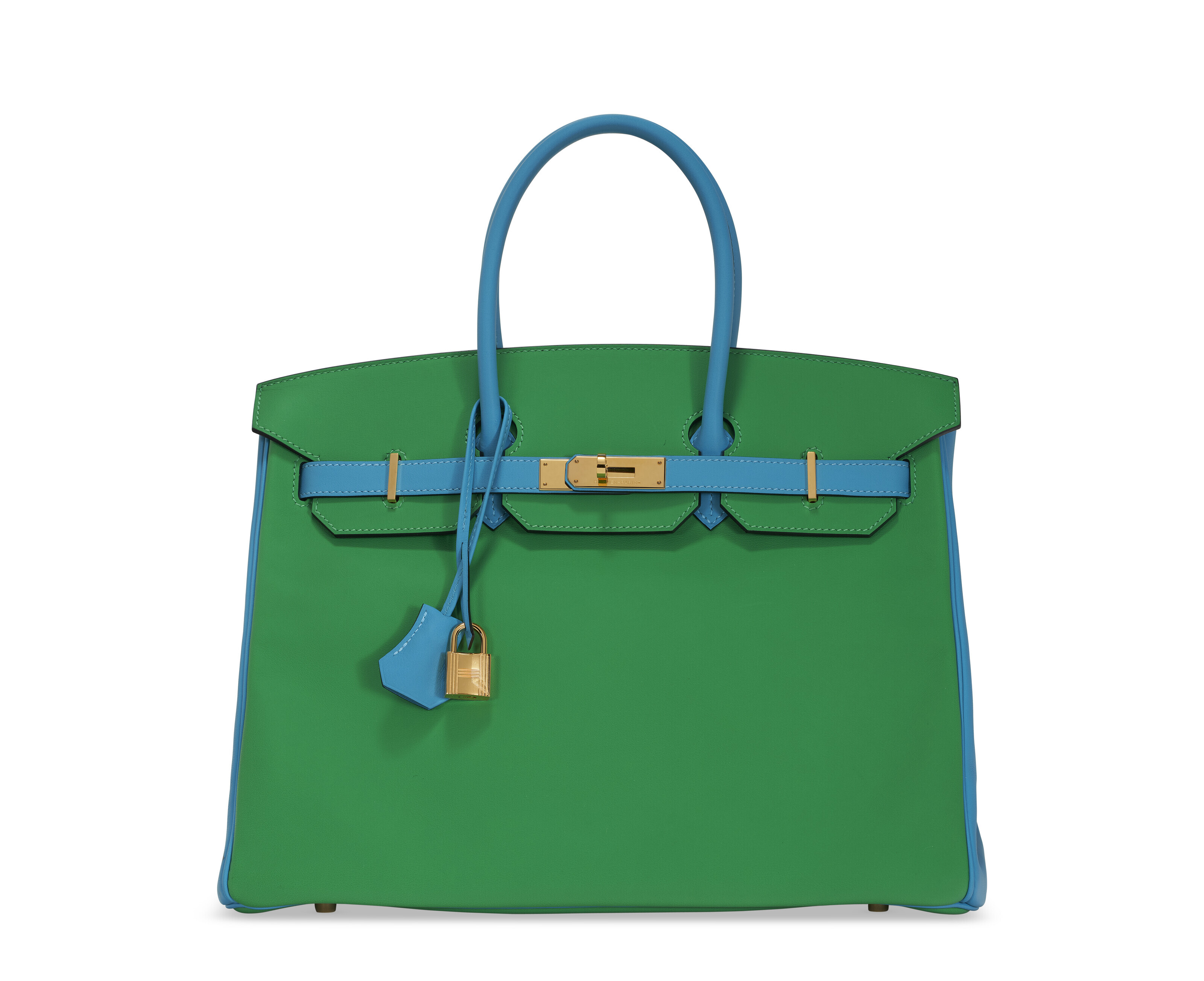 フランスアンティークバック　キナリブルーライン　底革 A BLEU LIN CLÉMENCE LEATHER BIRKIN 30 WITH PALLADIUM HARDWARE