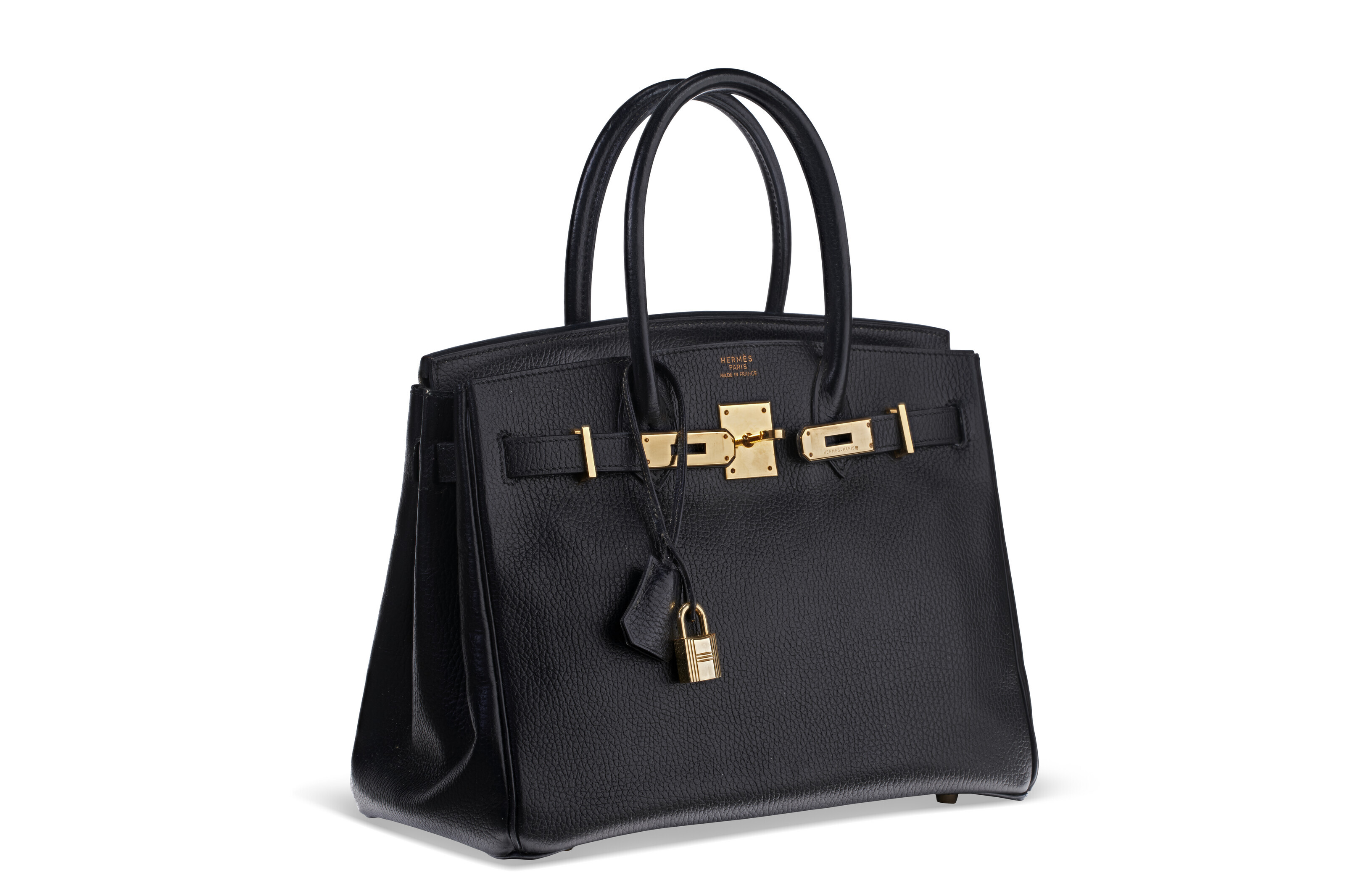 A BLACK ARDENNES LEATHER BIRKIN 30 WITH GOLD HARDWARE, HERMÈS