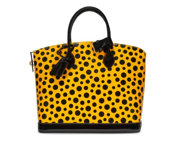 LOUIS VUITTON Limited Yayoi Kusama Yellow Vernis Black Dots Lockit MM