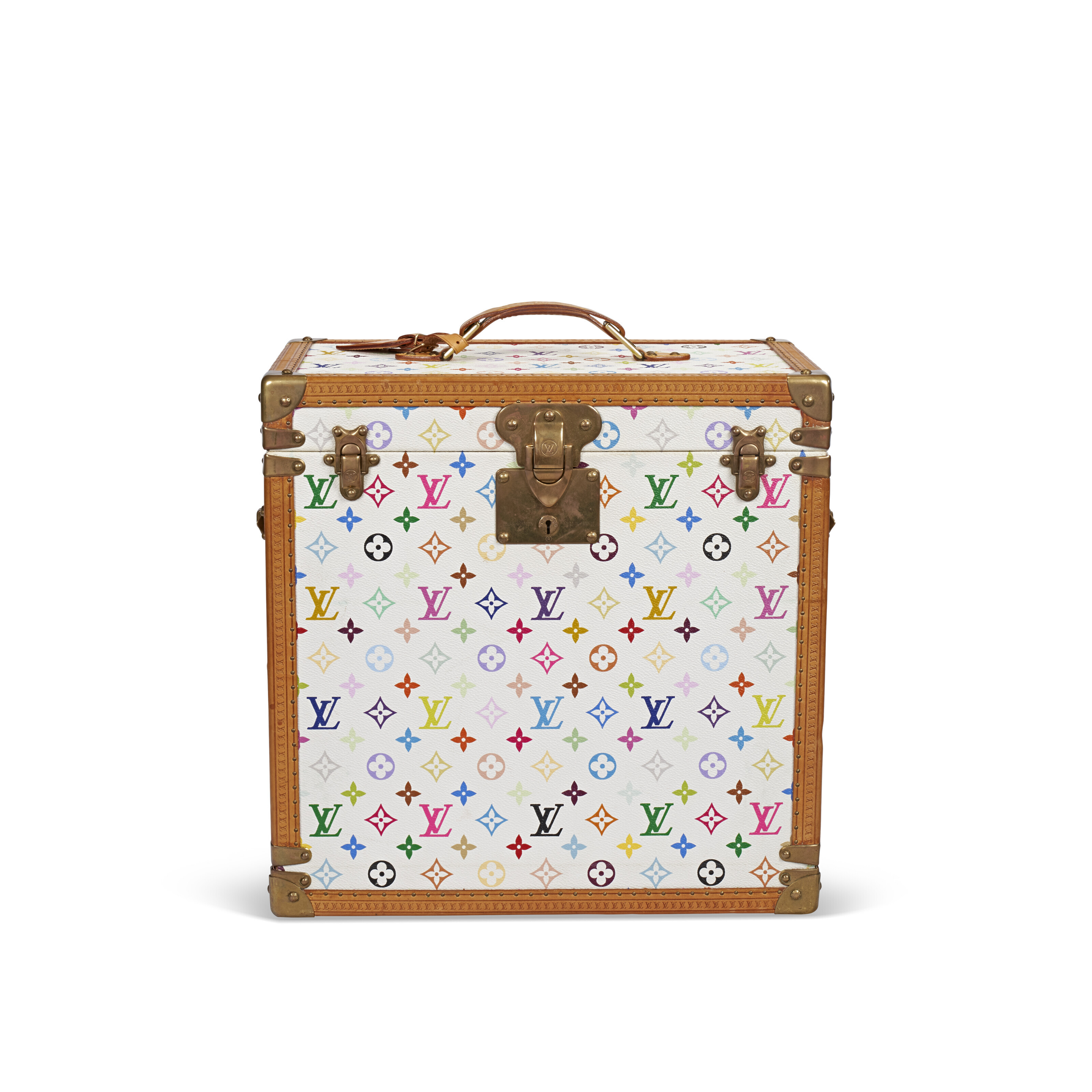 A white monogram multicolore Boite Main Joaillerie by Takashi Murakami, Louis Vuitton, circa 2005. Estimate: $40,000-$50,000. Offered in Handbags Online: The New York Edit from 28 November-12 December at Christie&rsquo;s online