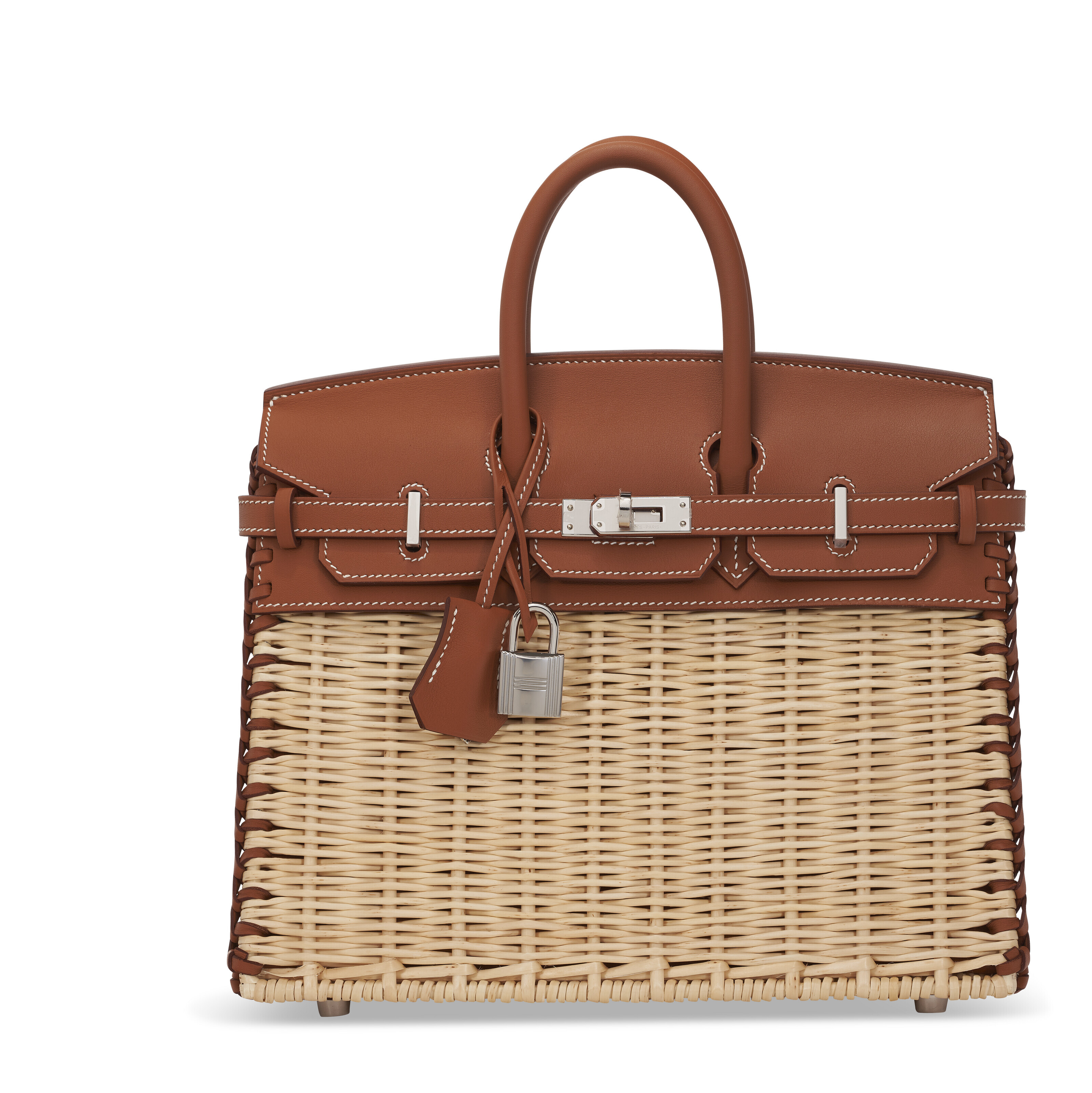 A LIMITED EDITION NATUREL BARÉNIA LEATHER & OSIER PICNIC BIRKIN 25 WITH