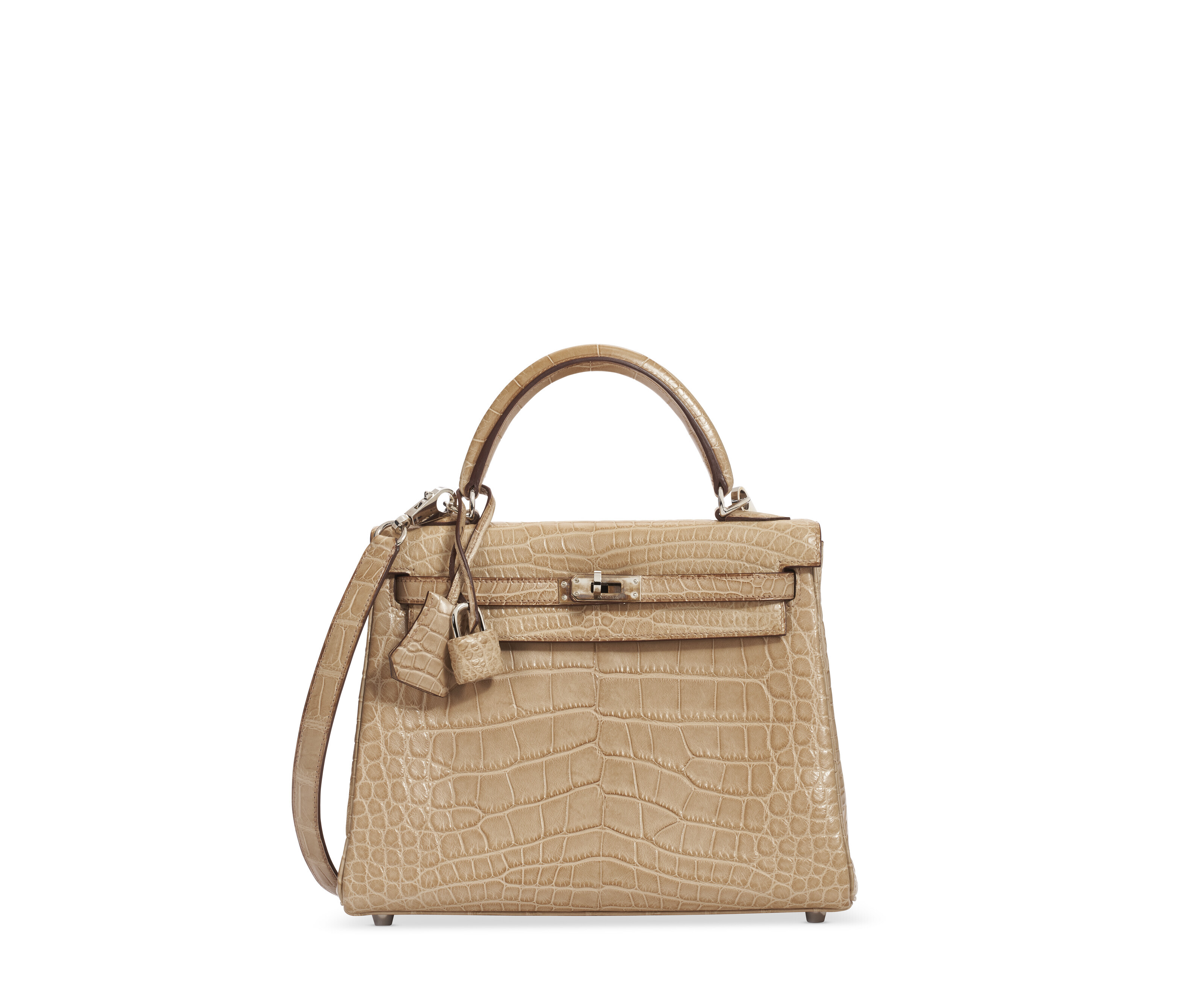 Hermes Kelly Touch bag 28 Retourne Beton Togo leather/ Matt alligator  crocodile skin Silver hardware